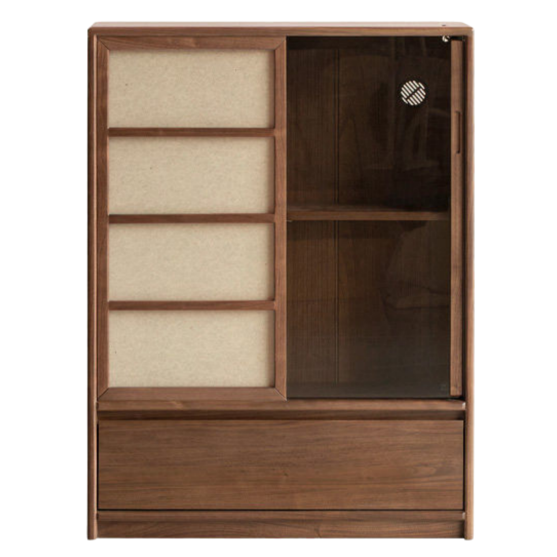 Black Walnut Solid Wood Storage Side Cabinet