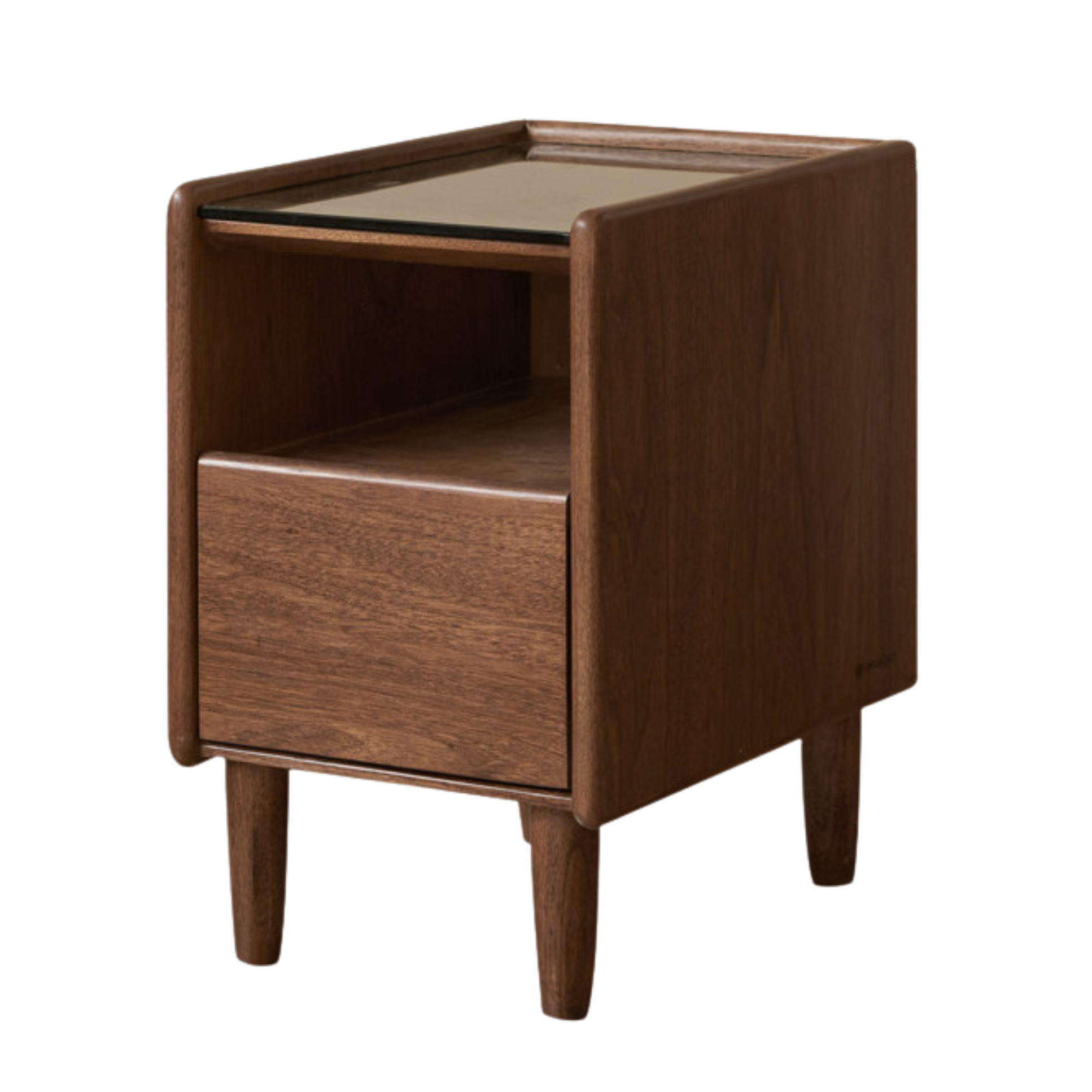 Black Walnut, Catalpa, Sandalwood Solid Wood Nightstand Modern Minimalist