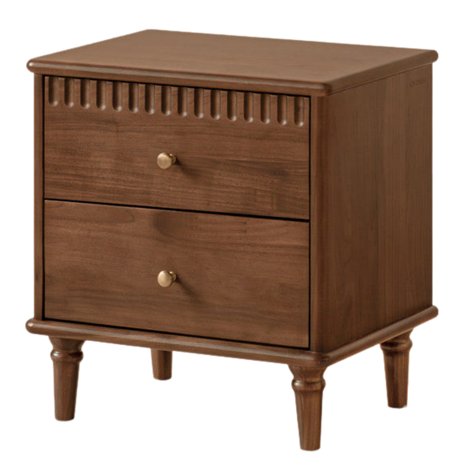 Black Walnut Solid Wood French Retro Nightstand