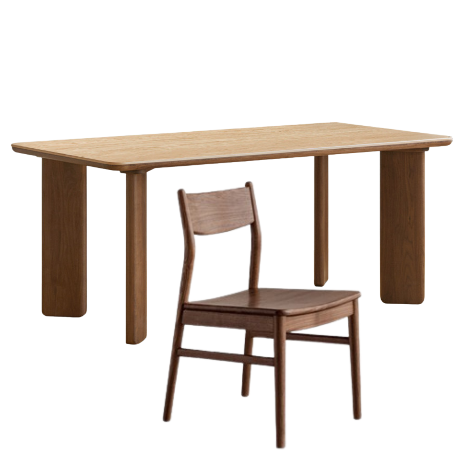 Black Walnut Solid Wood Travertine Slab Light Luxury Dining Table