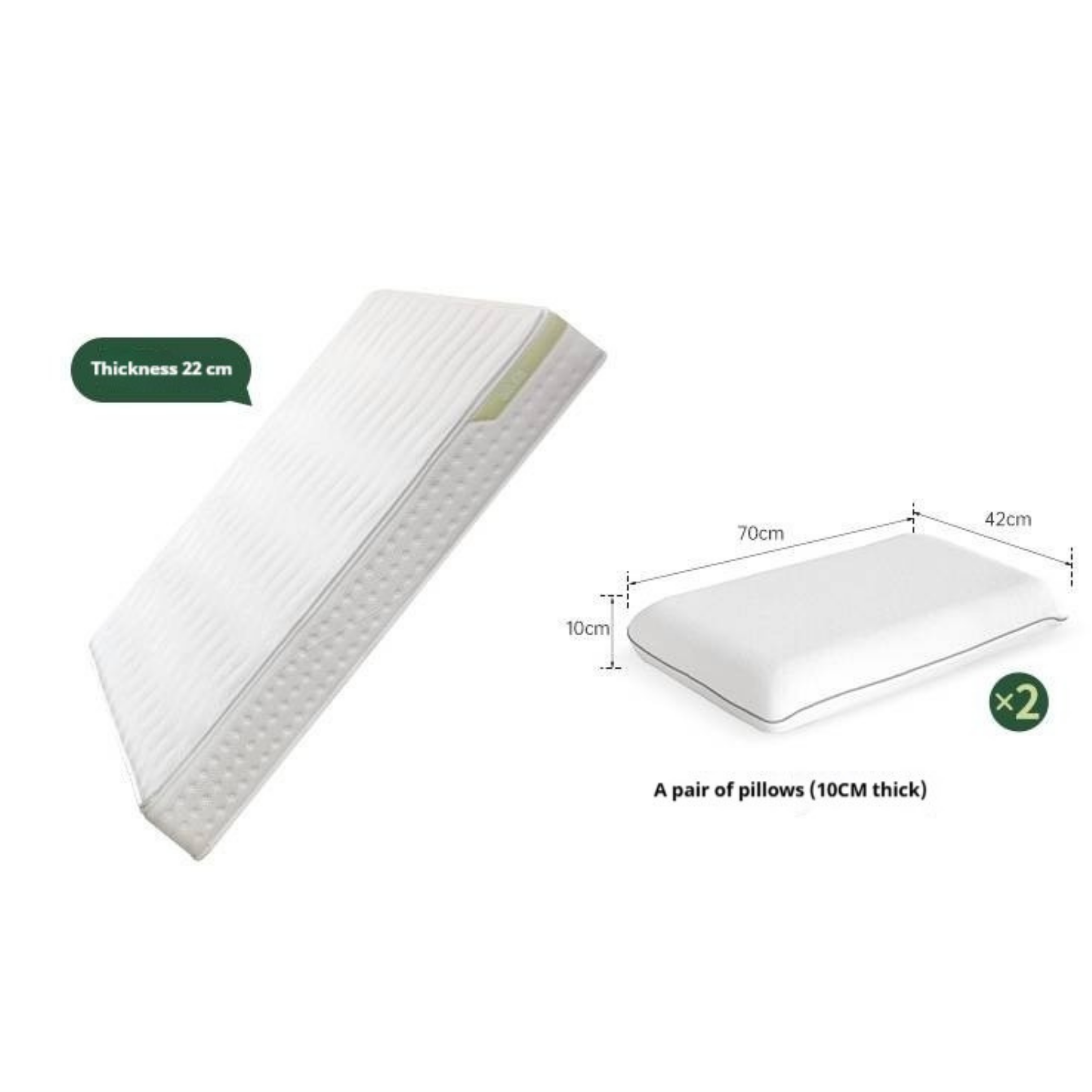 Zero-Glue Mattress: Customizable Home Mattress With Natural Coconut Fiber, Orthopedic Support, Firm Spring Base, And Latex Soft Layer, Dimensions: 22 cm, 23 cm 24 cm