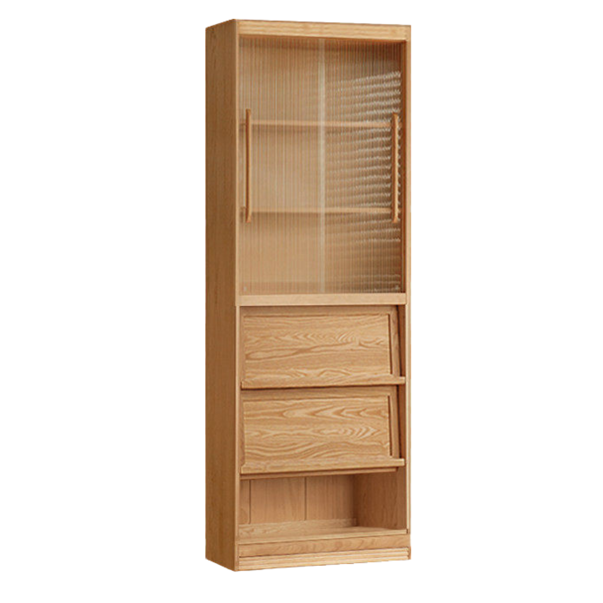 Ash, Oak, Cherry Solid Wood Bookshelf Integrated Wall-Mounted Minimalist