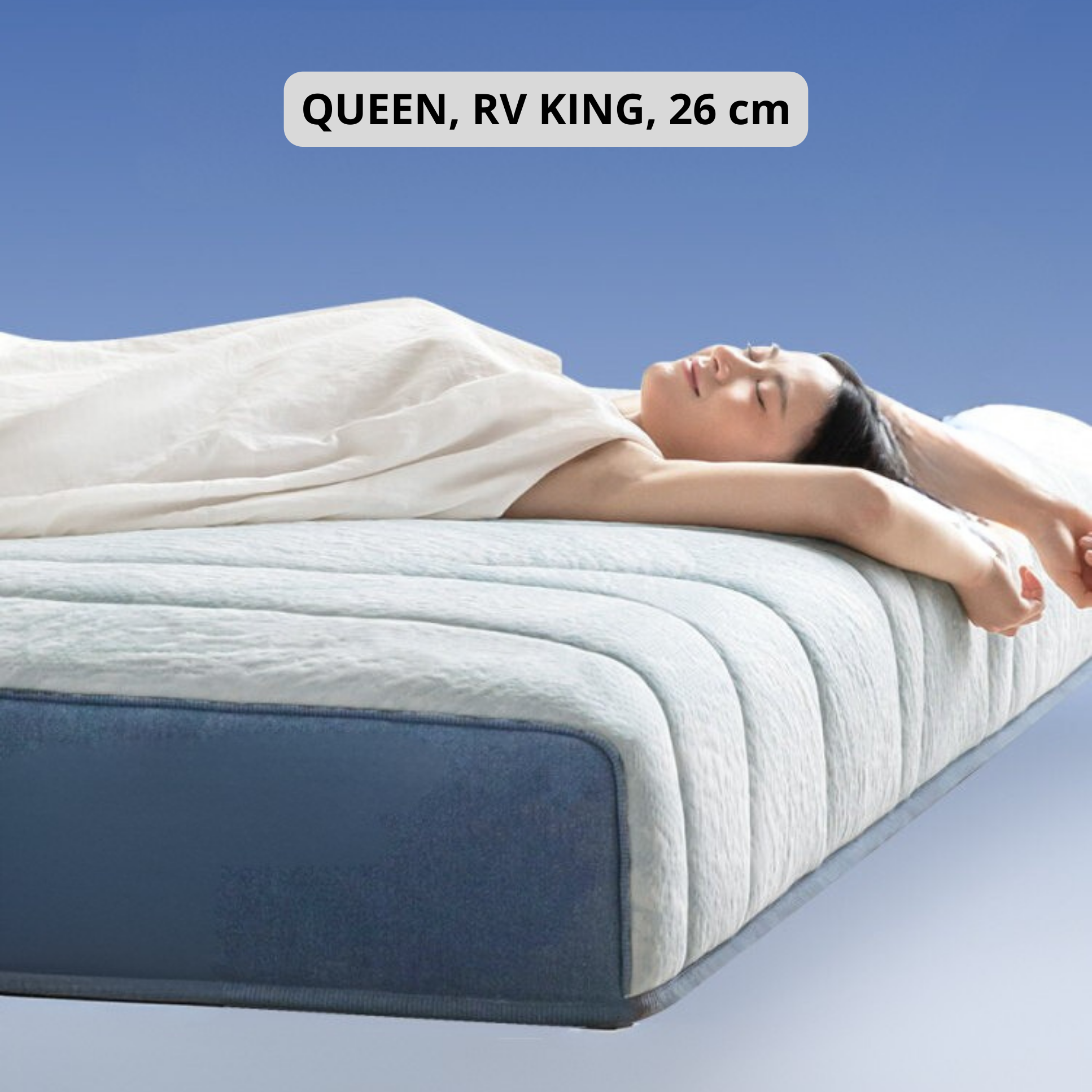 Zero-Glue Pressure-Free Memory Foam Mattress — 3D Core Material, Thick Mattress with Independent Springs