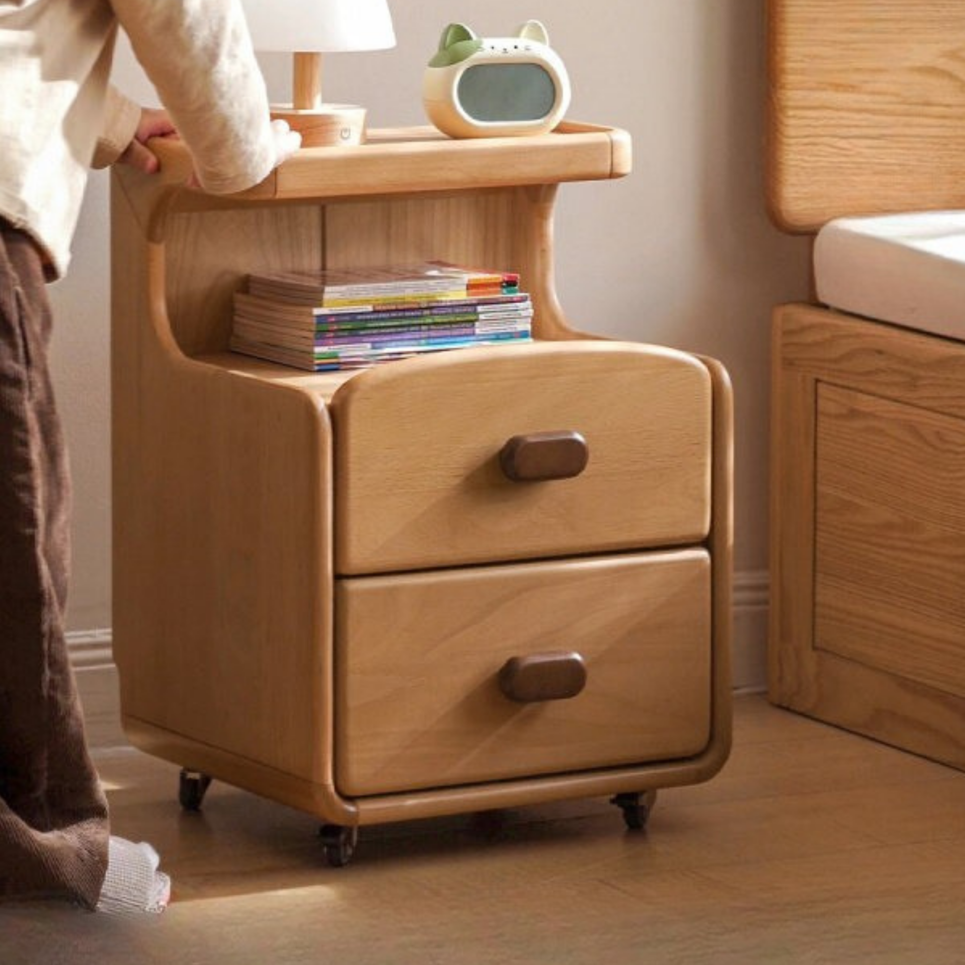 Beech Solid Wood Children's Nightstand Modern Minimalist