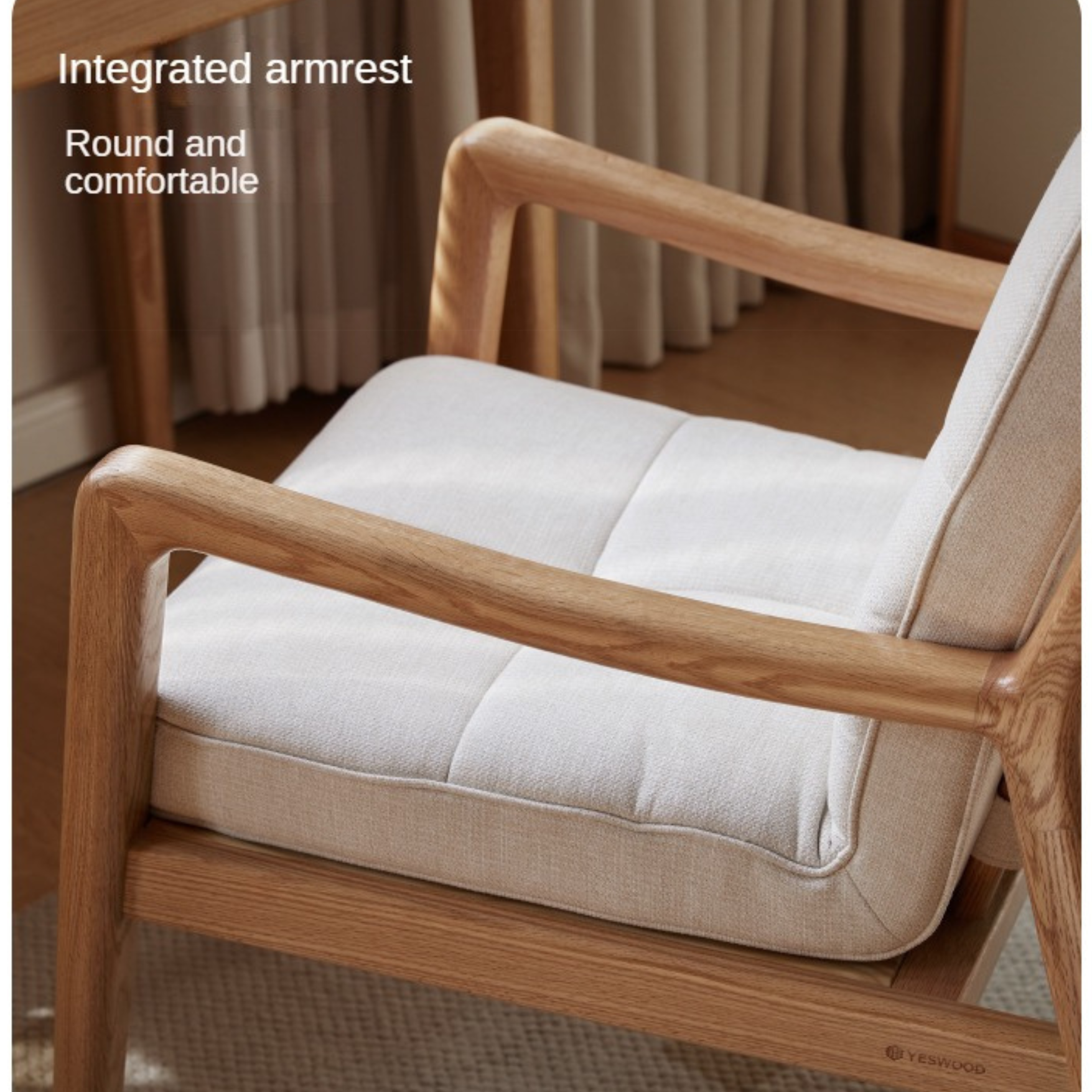 Oak Solid Wood Soft Padded Study Chair