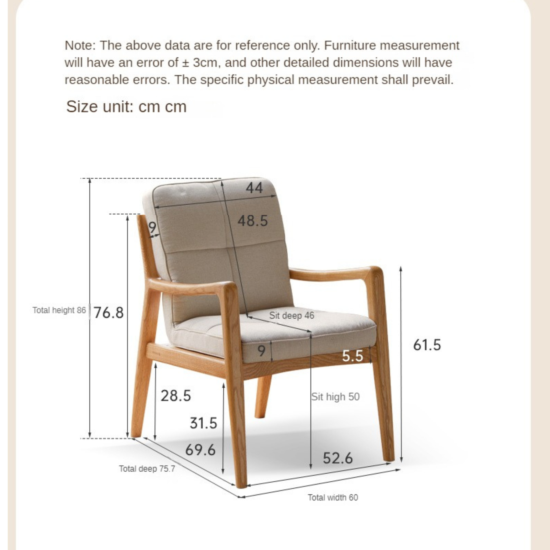Oak Solid Wood Soft Padded Study Chair
