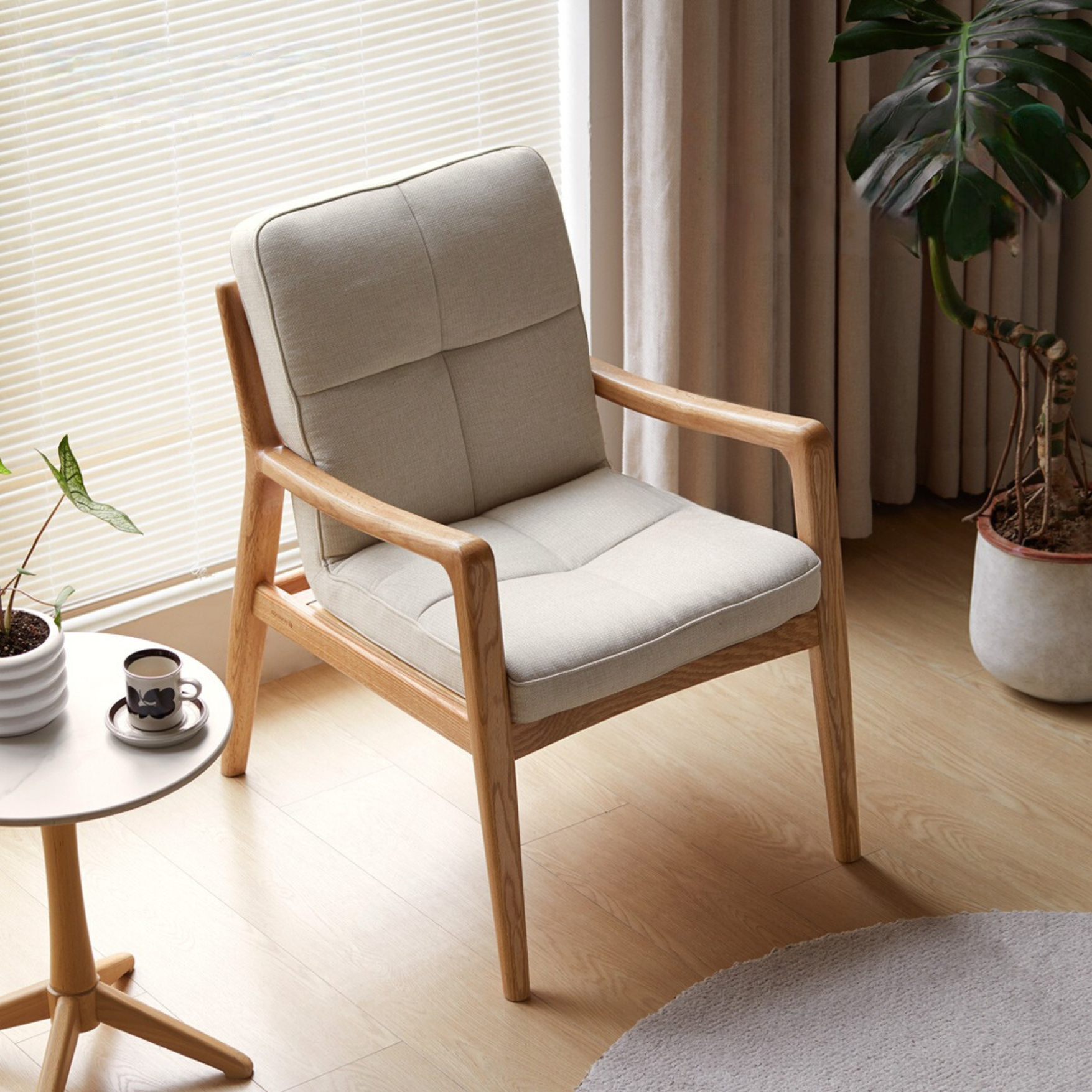 Oak Solid Wood Soft Padded Study Chair