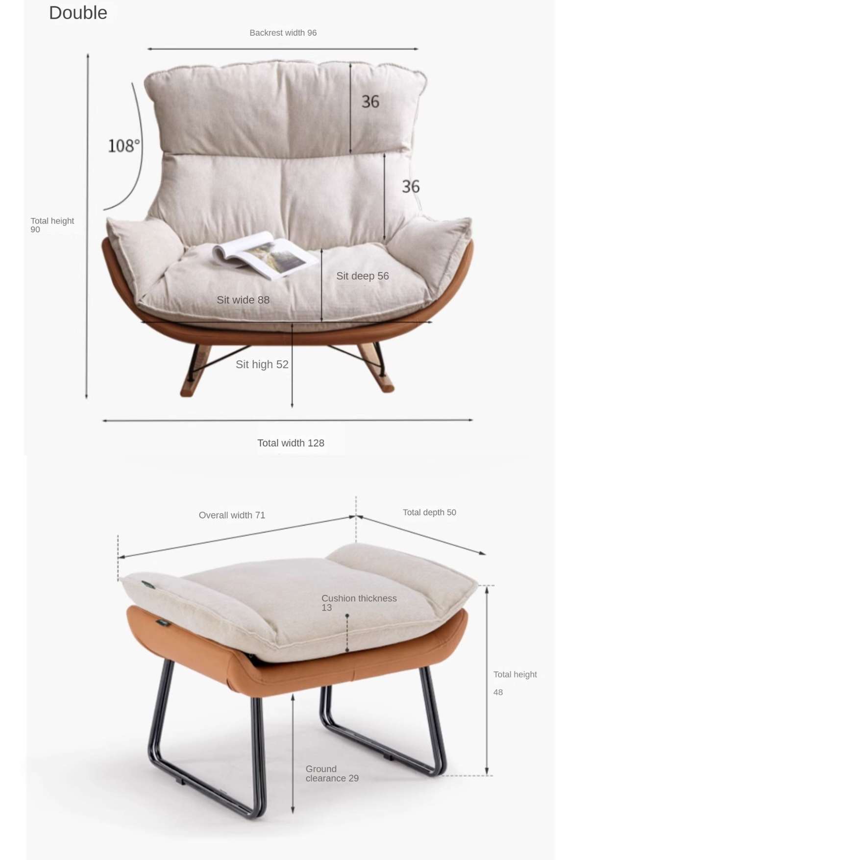 Mid Century Modern Rocking Armchair)