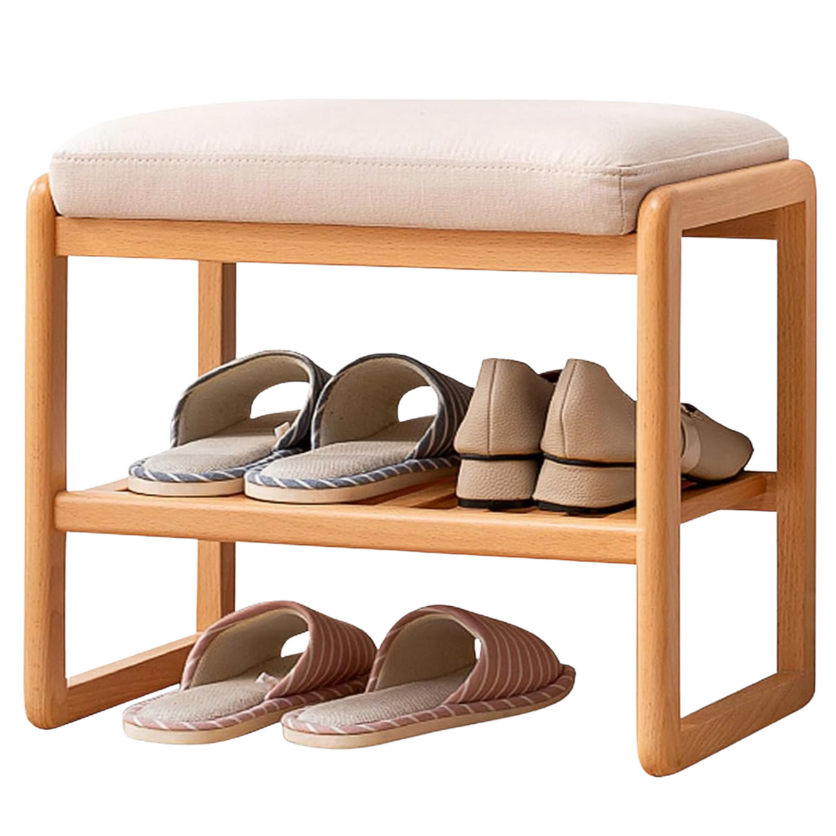 Beech, Oak Solid Wood Shoe Storage Bench