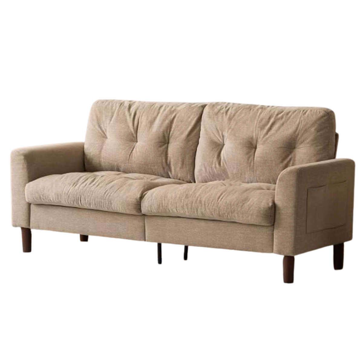 Track Arm Tufted Sofa with Side Pocket Storage