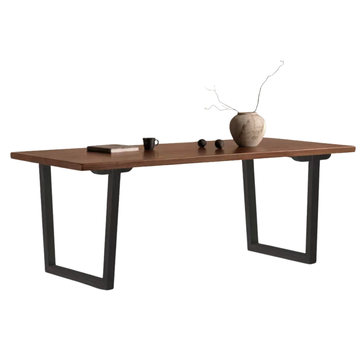 Ash, Black Walnut Solid Wood Wabi-Sabi  Dining Table with Thick Live Edge Top