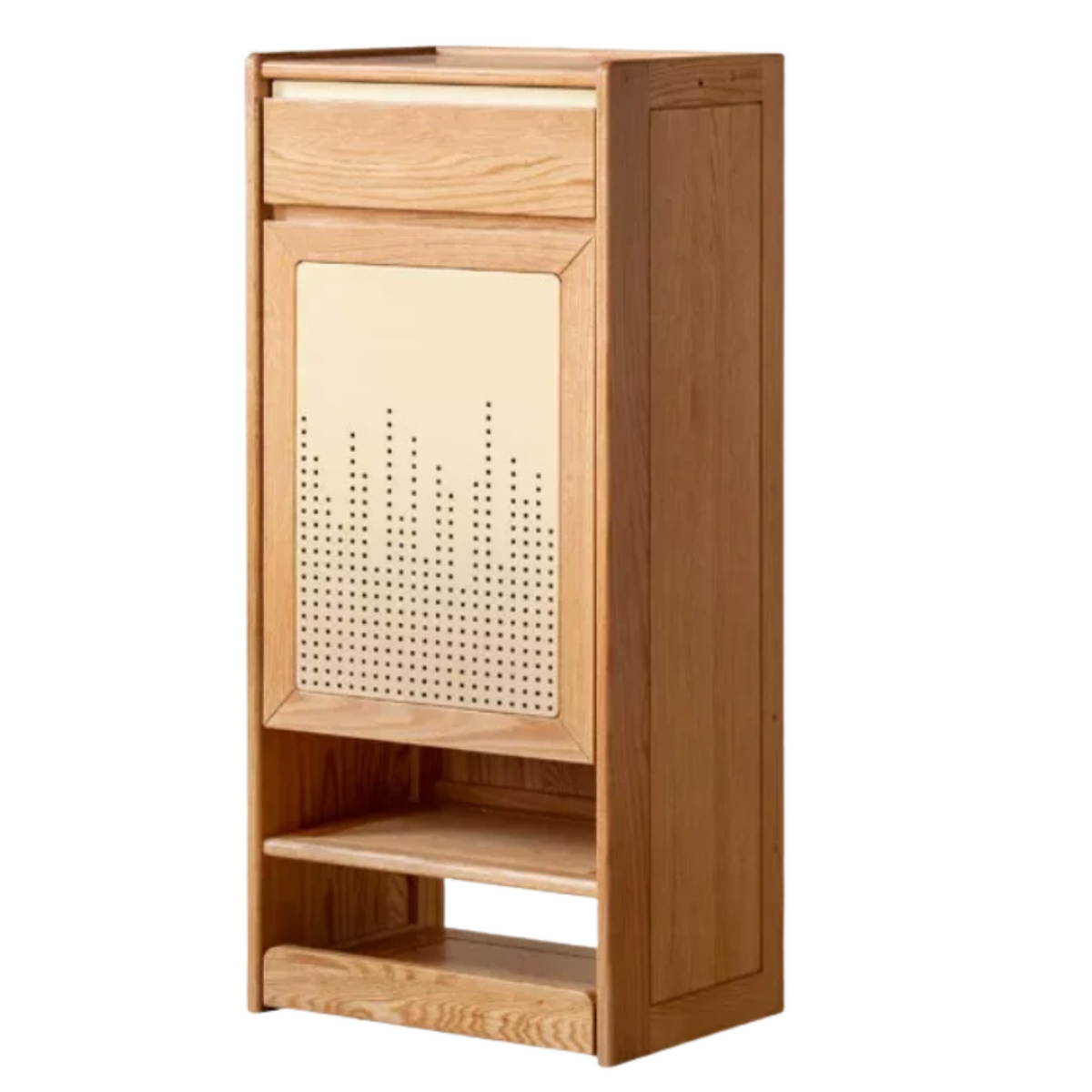 Oak Solid Wood Large Capacity Entryway Shoe Cabinet with Drawers