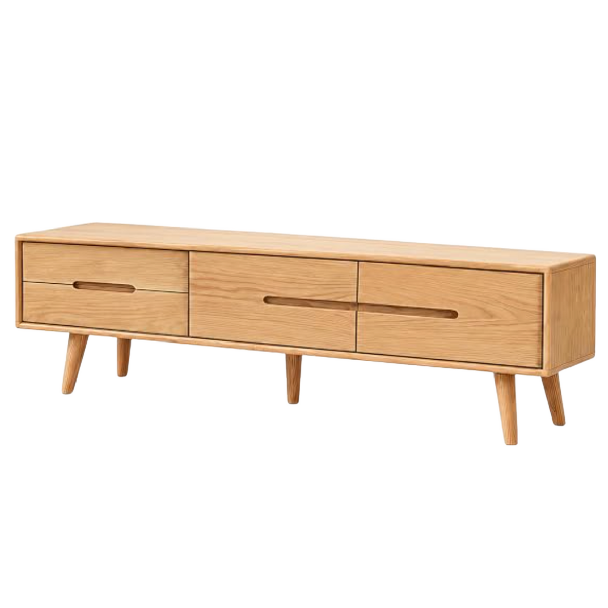 Oak Solid Wood TV Stand Sliding Door