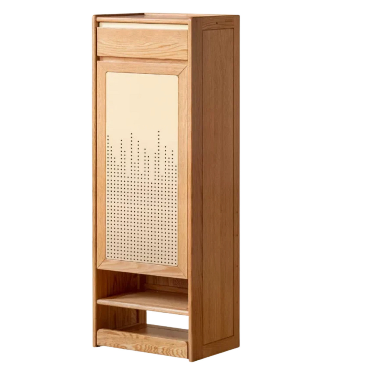 Oak Solid Wood Large Capacity Entryway Shoe Cabinet with Drawers