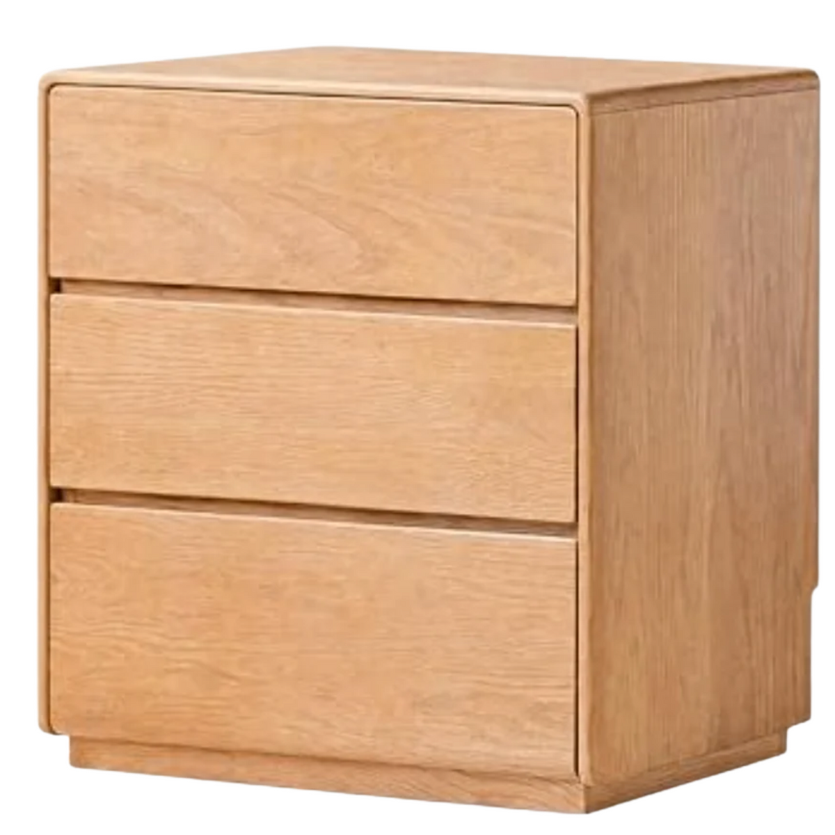 Solid Oak, Rubberwood, Wood Compact 3-Drawer Chest with Small Footprint