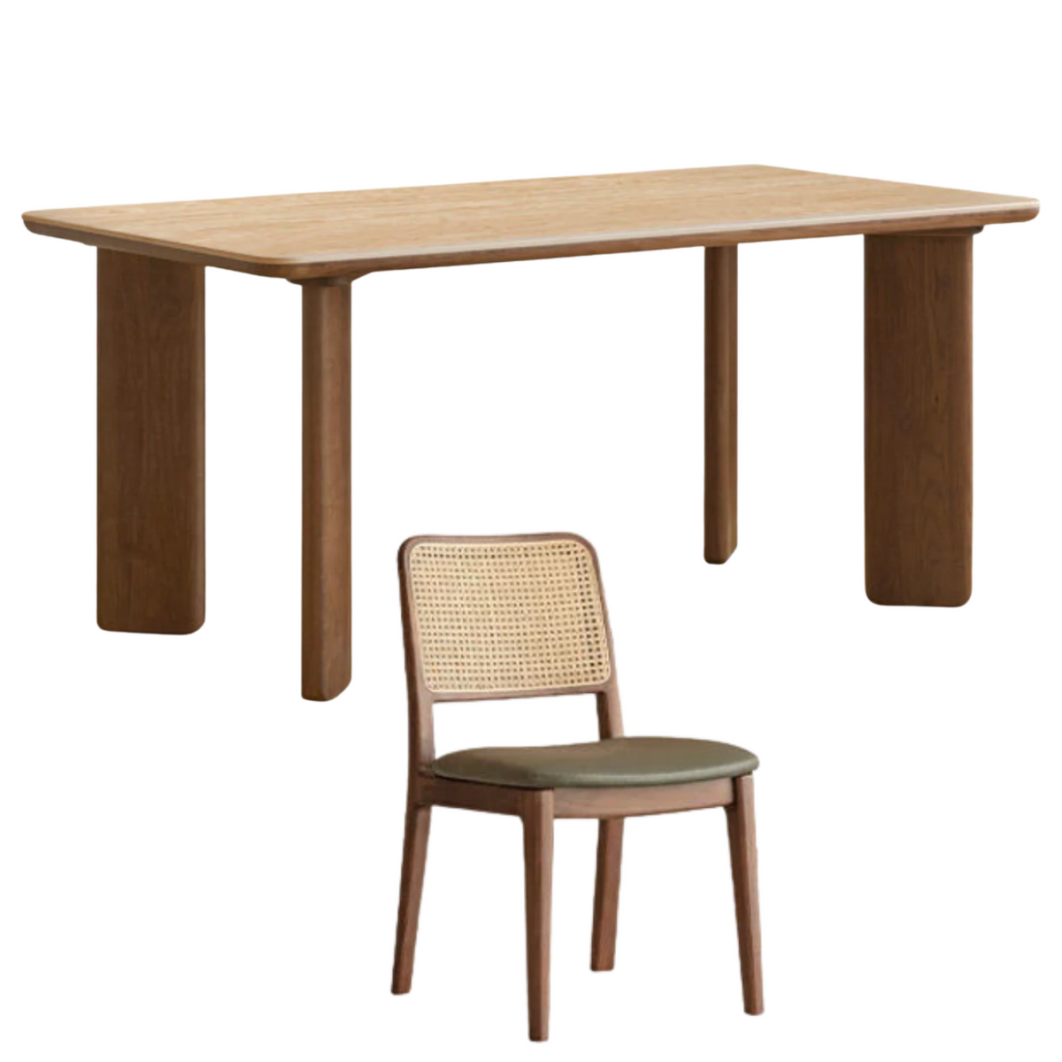 Black Walnut, Golden Rosewood Solid Wood Dining Table with Travertine Sintered Stone Top, Optional 4 Chairs