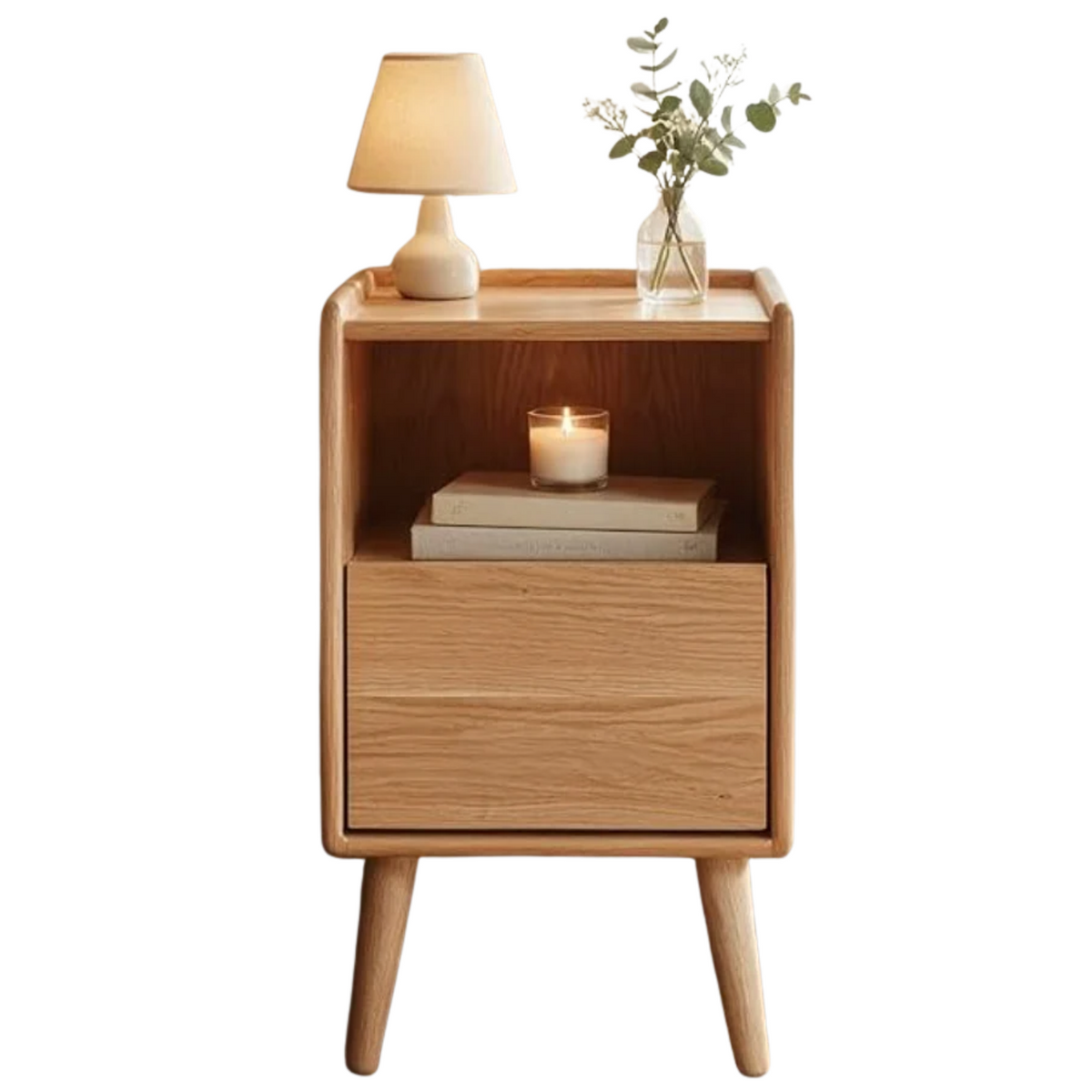 Oak Solid Wood Narrow Nightstand