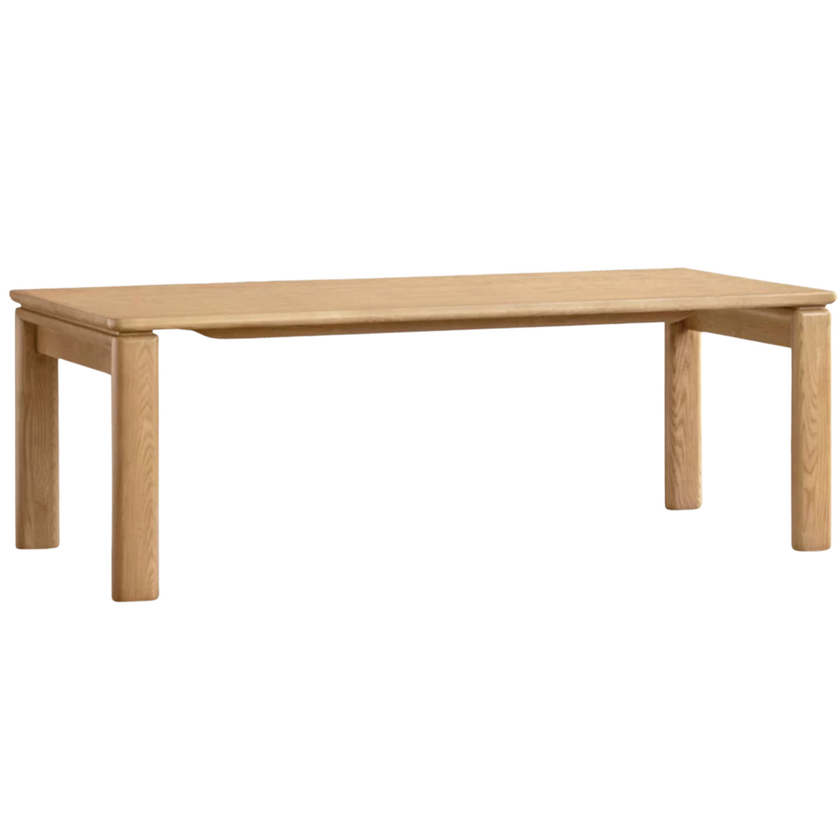 Ash Solid Wood Thick-Top Dining Table, Modern Rustic Kitchen Table with Optional 4 Solid Wood Chairs