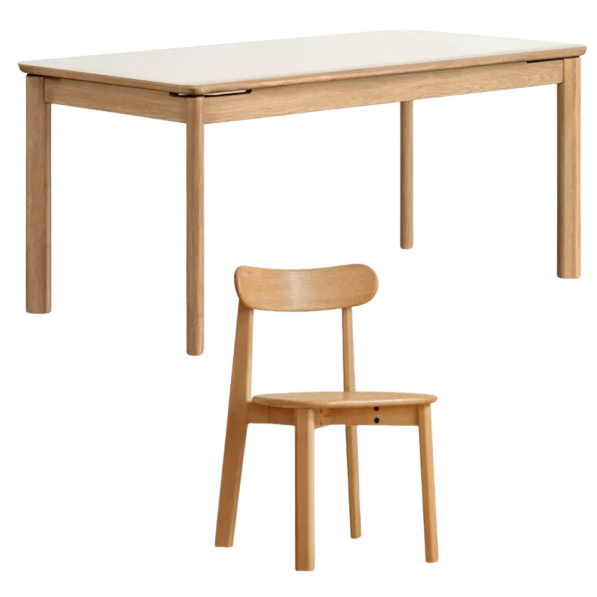 Ash, Oak Solid Wood Modern Minimalist Style Slab Dining Table