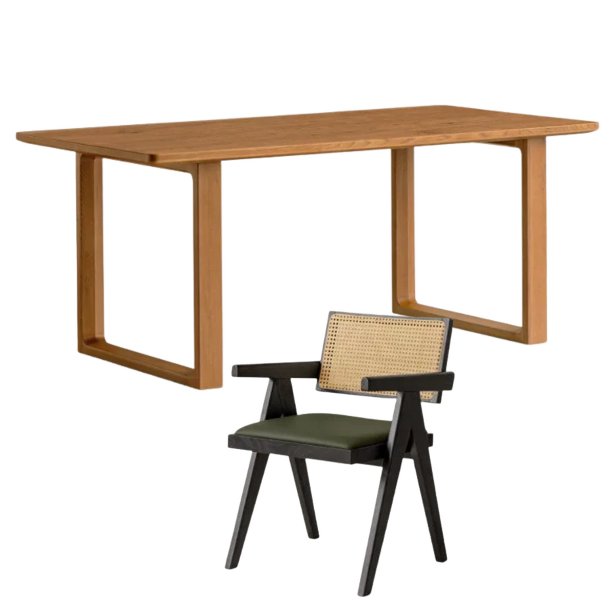 White Oak Solid Wood Antique Rectangular Dining Table
