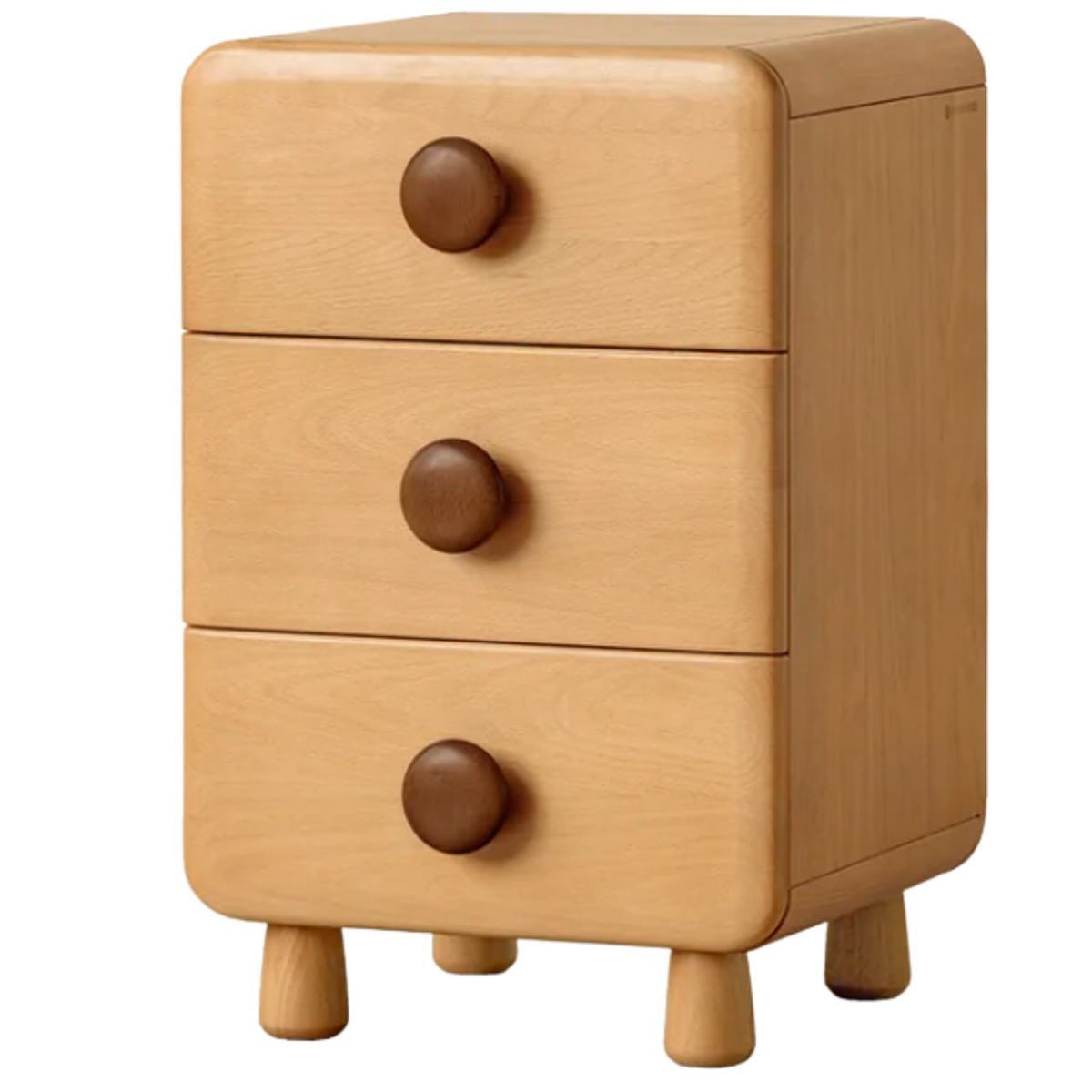 Beech Solid Wood, Solid RubberWood Kids Nightstand