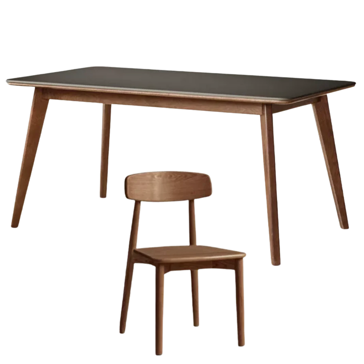 Ash, Oak Solid Wood Modern Rock Plate Dining Table