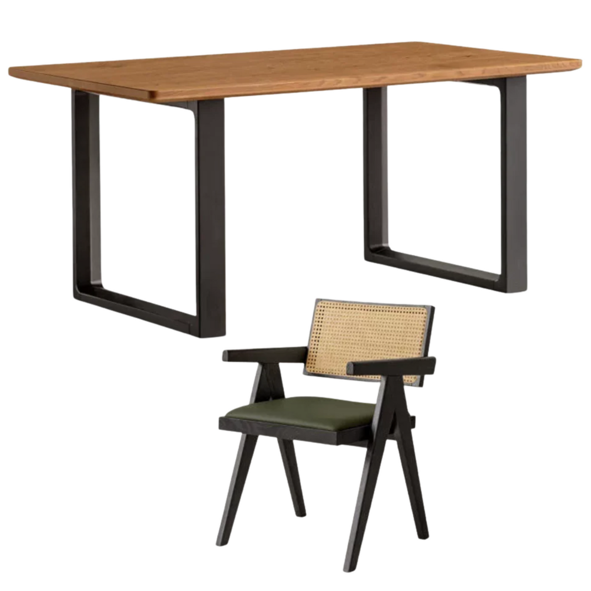 White Oak Solid Wood Antique Rectangular Dining Table