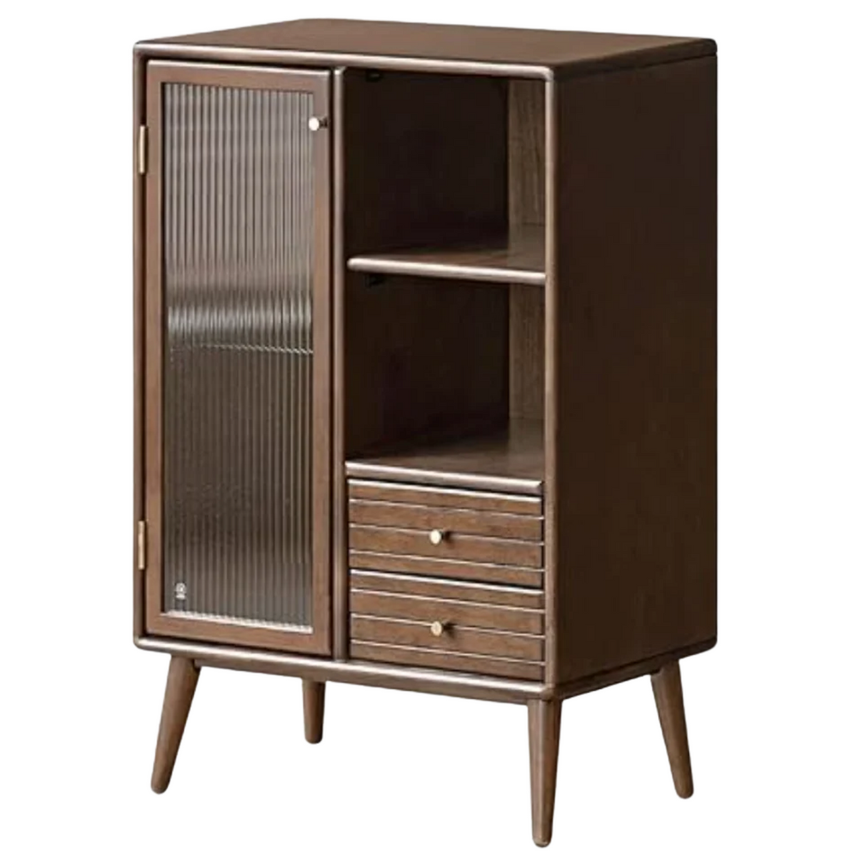 Oak Solid Wood, Solid RubberWood Sideboard Cabinet with Drawer, Display Cabinet