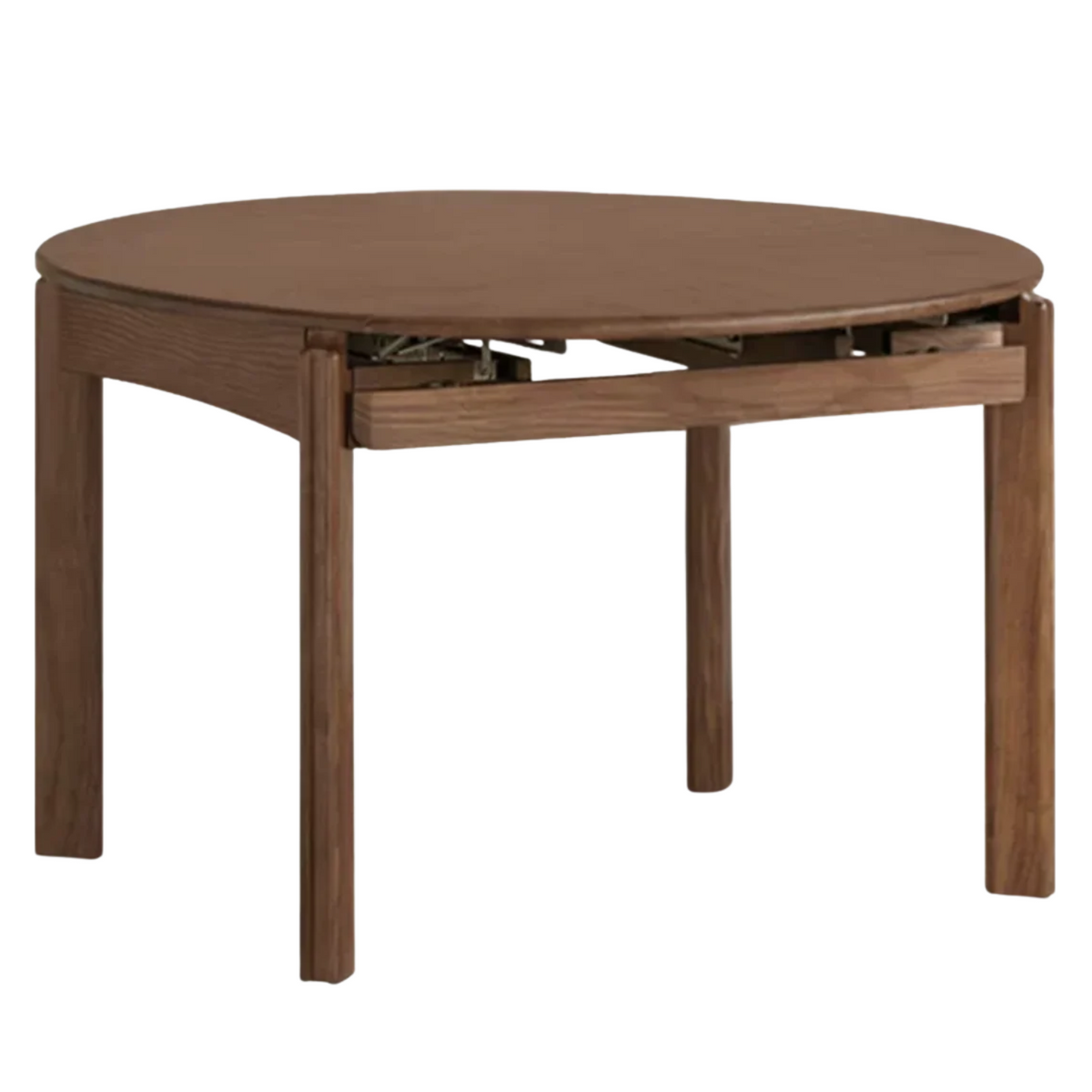 Black Walnut, Ash Solid Wood Retractable Round Dining Table
