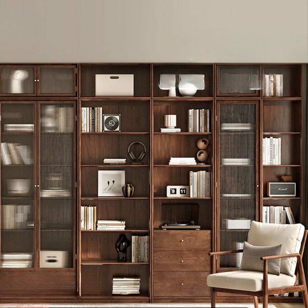 combination bookcase home all solid wood floor bookshelf simple modern ...
