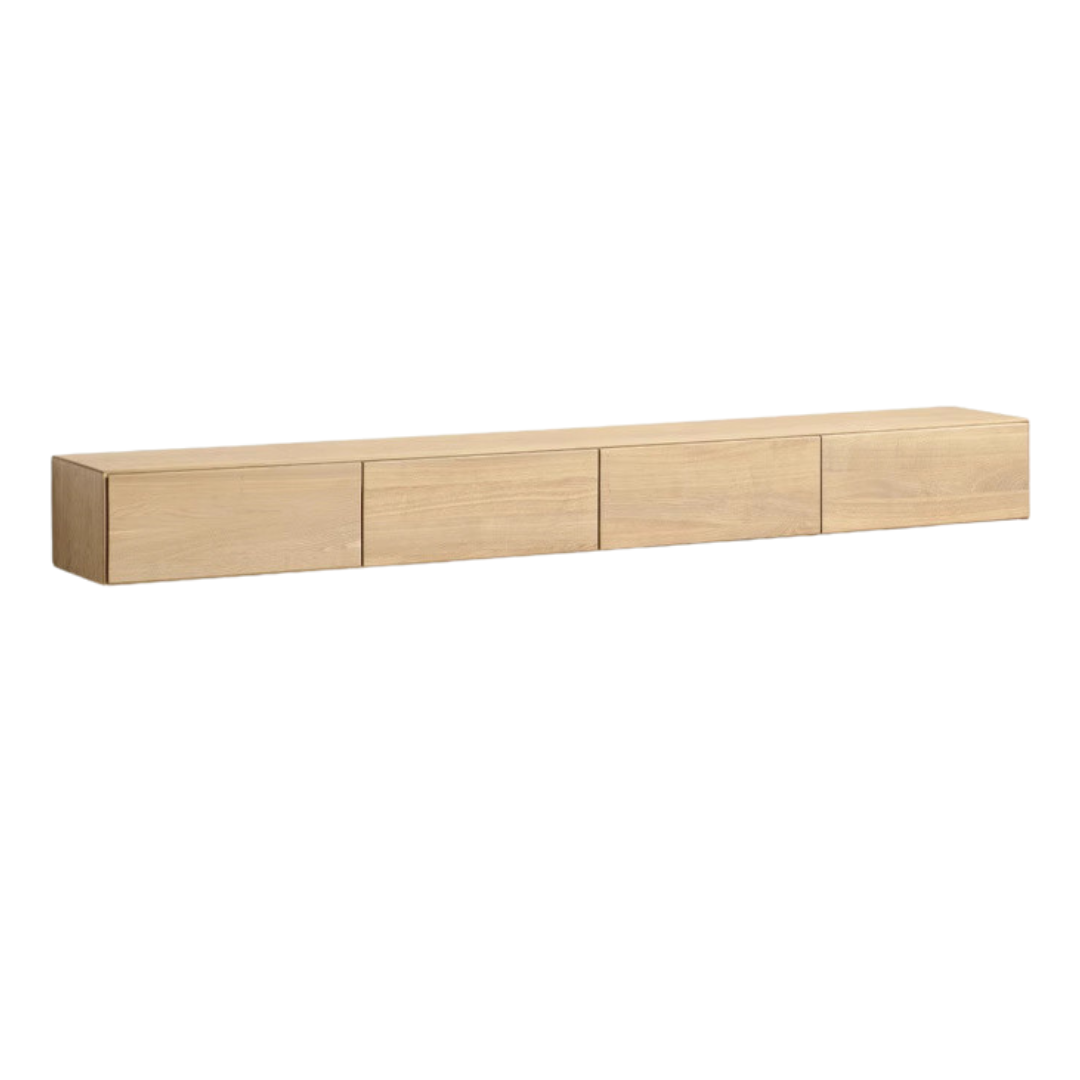 Poplar, Oak Solid Wood TV Cabinet Minimalist Light Suspended