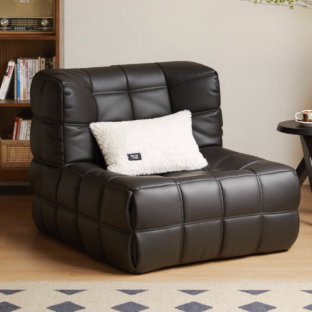 Ecological cloud leather lazy chair medieval style
