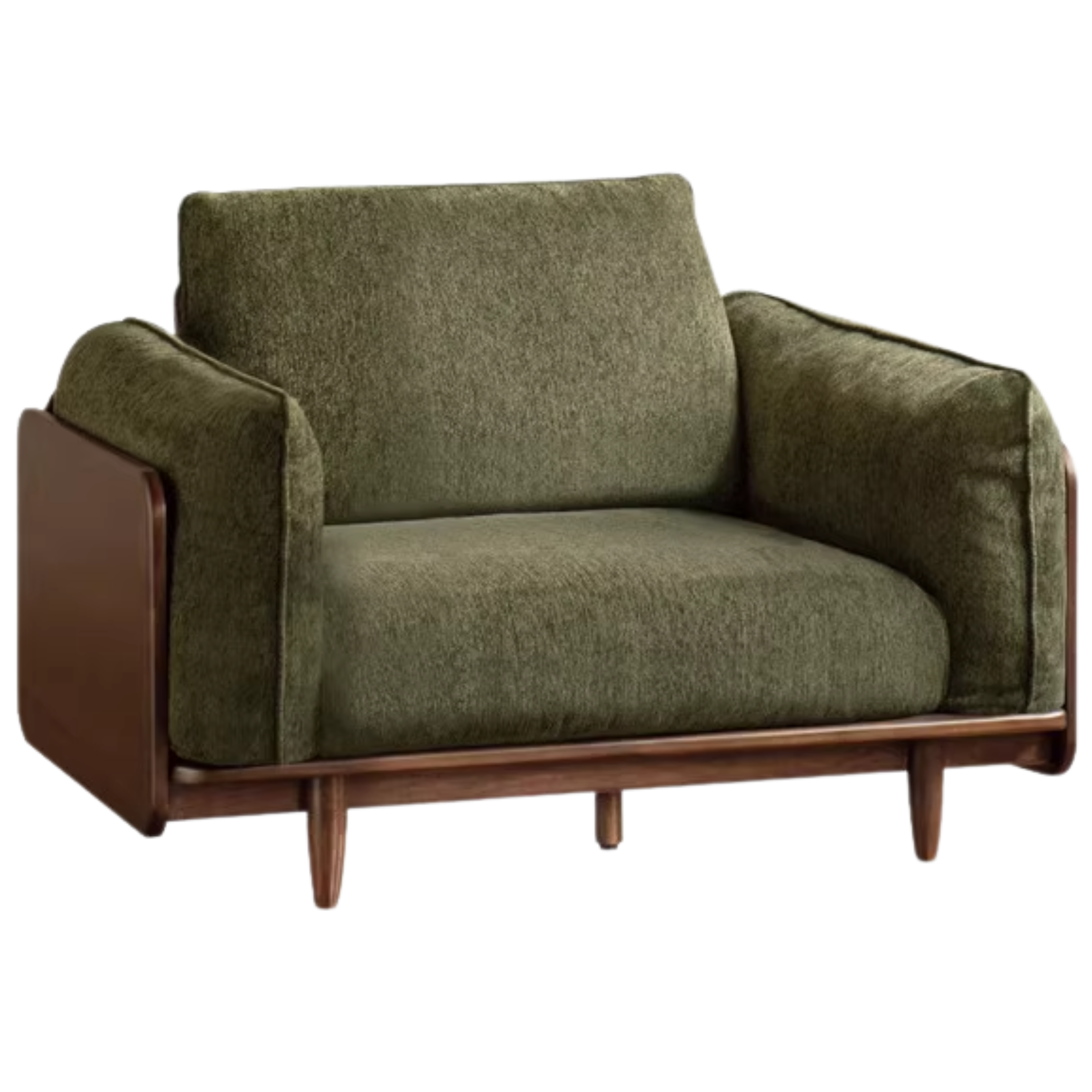 Black Walnut Solid Wood Fabric Sofa