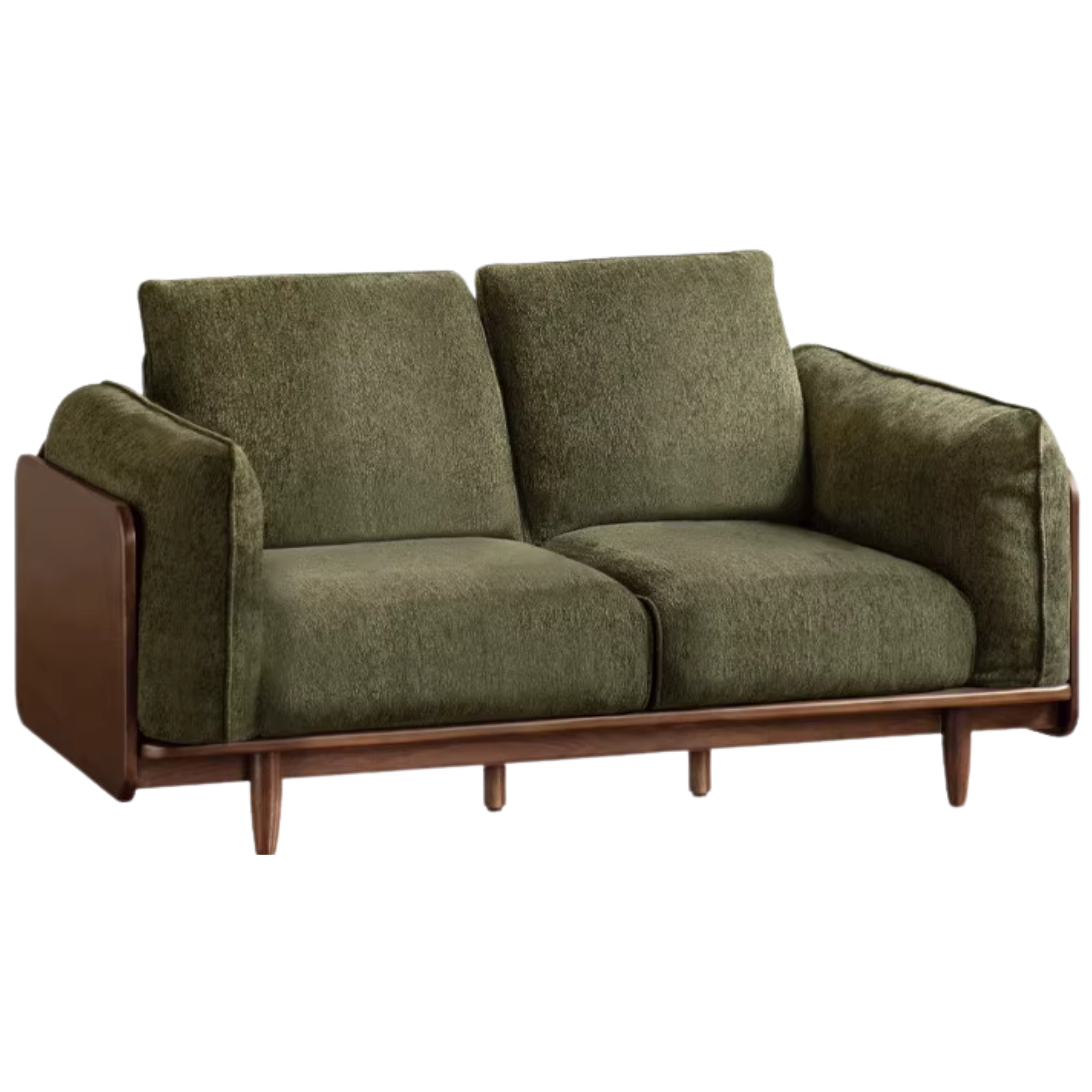 Black Walnut Solid Wood Fabric Sofa