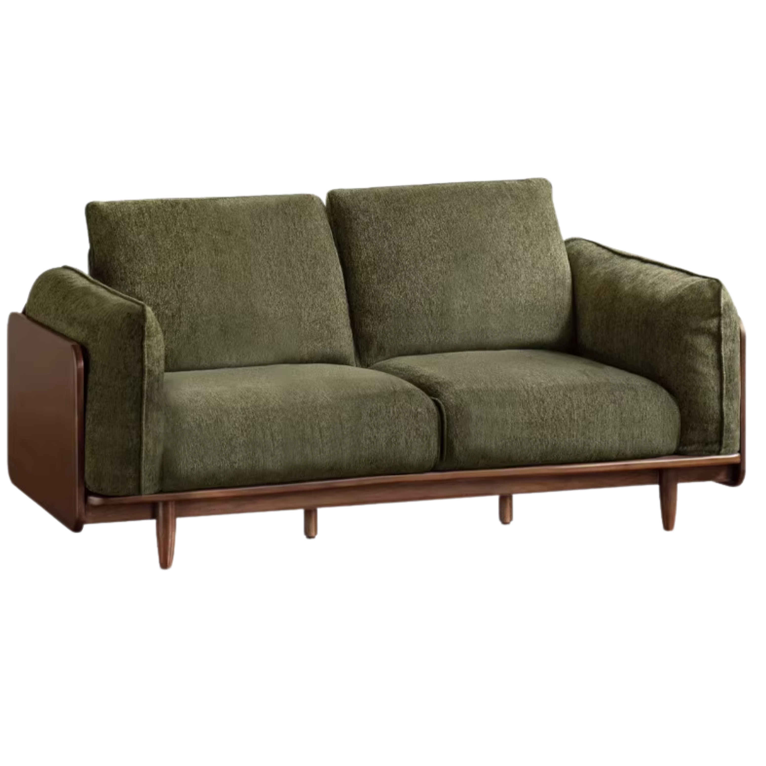 Black Walnut Solid Wood Fabric Sofa