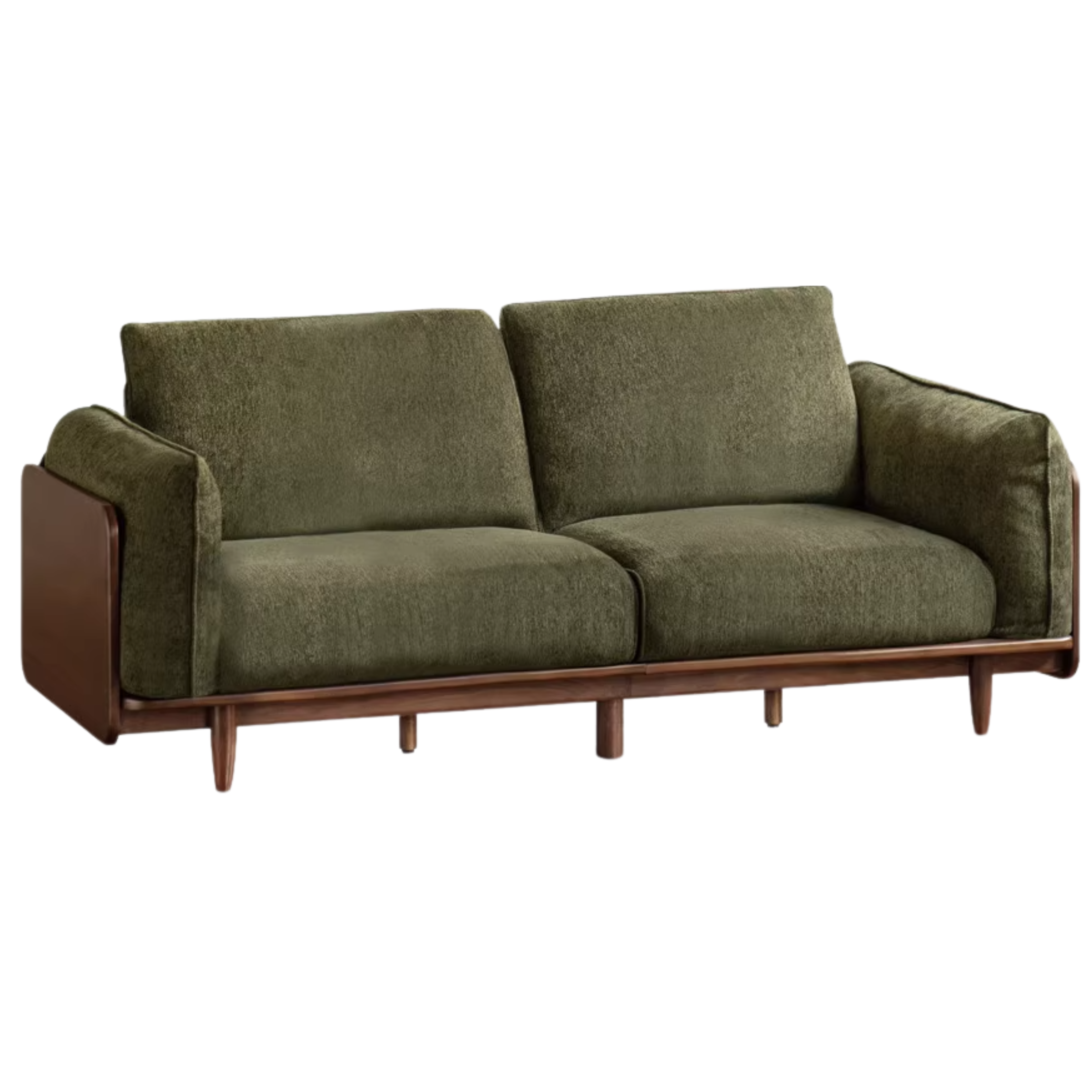 Black Walnut Solid Wood Fabric Sofa