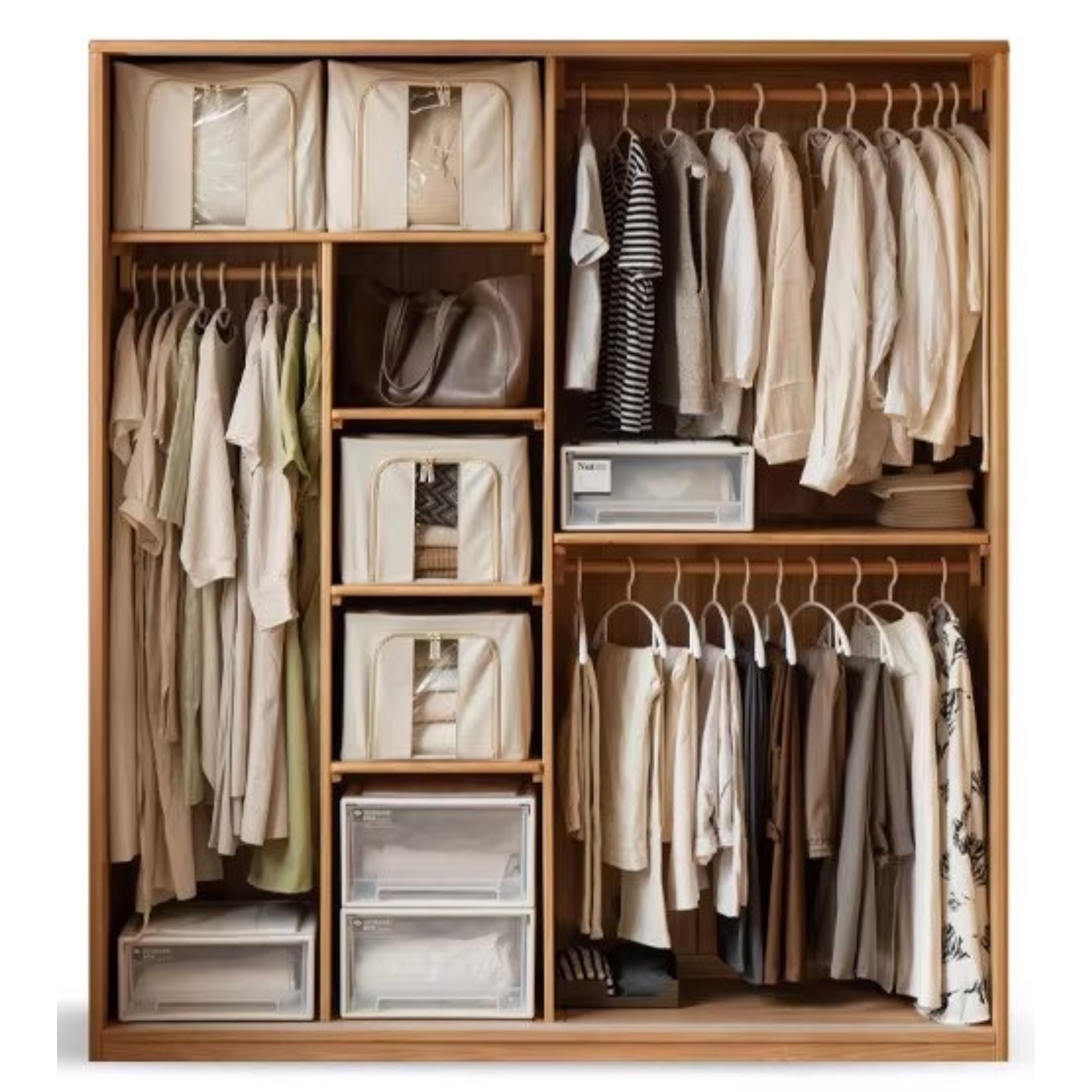 Oak Solid Wood Wardrobe Sliding Door-