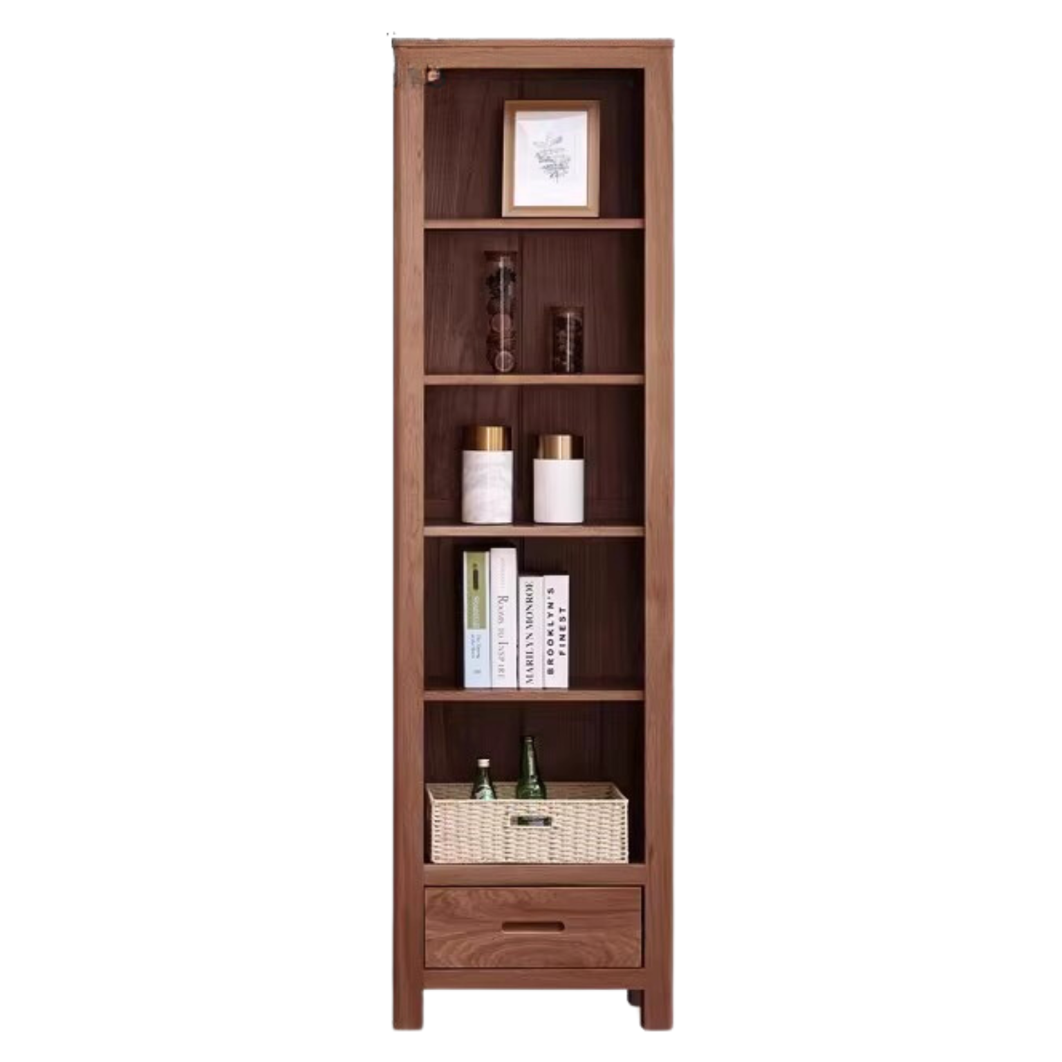 Oak solid wood Floor-to-ceiling bookshelf-