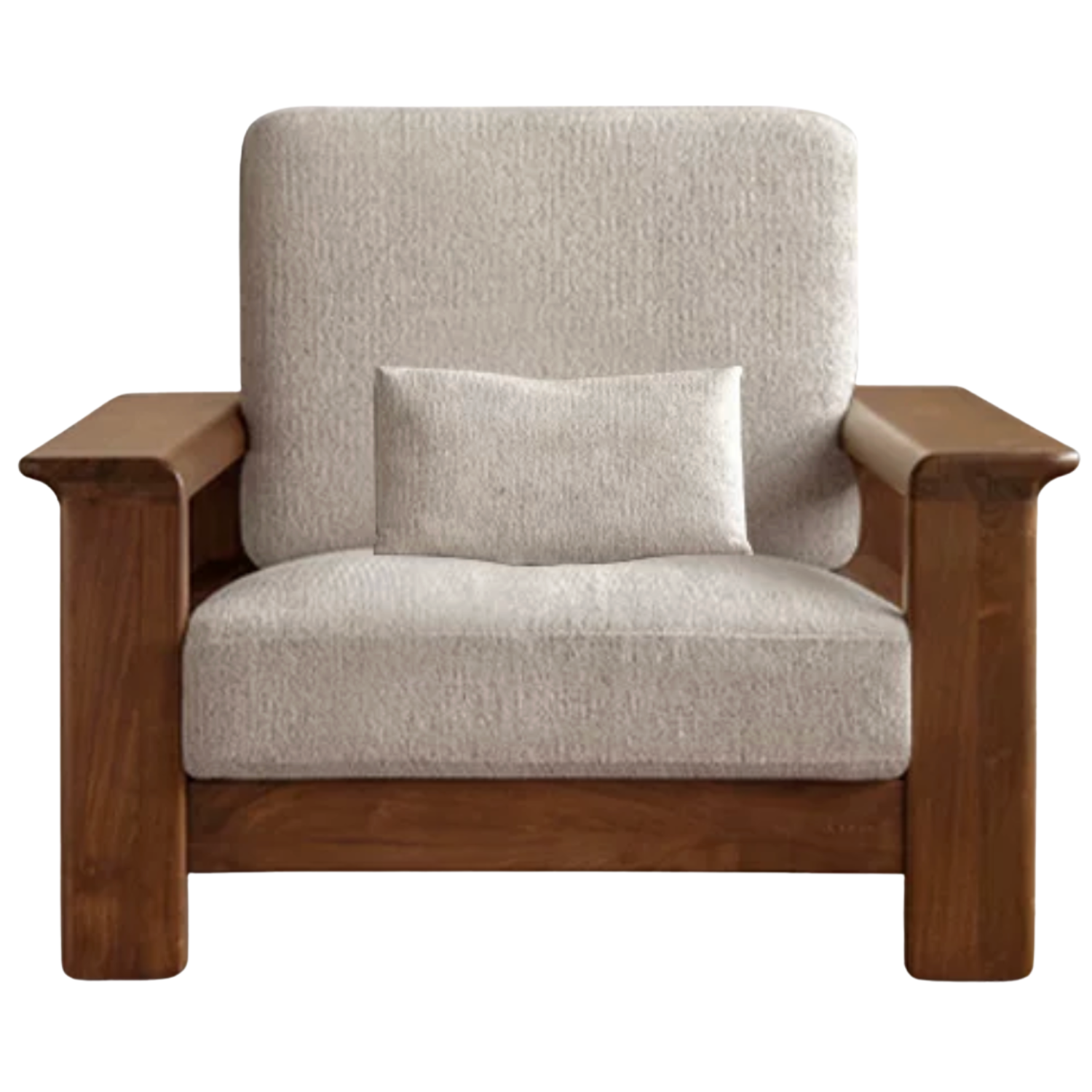 Black Walnut Solid Wood, Ash, Sandalwood, Genuine Leather, fabrics Designer Sofa with Deep, Structured Silhouette