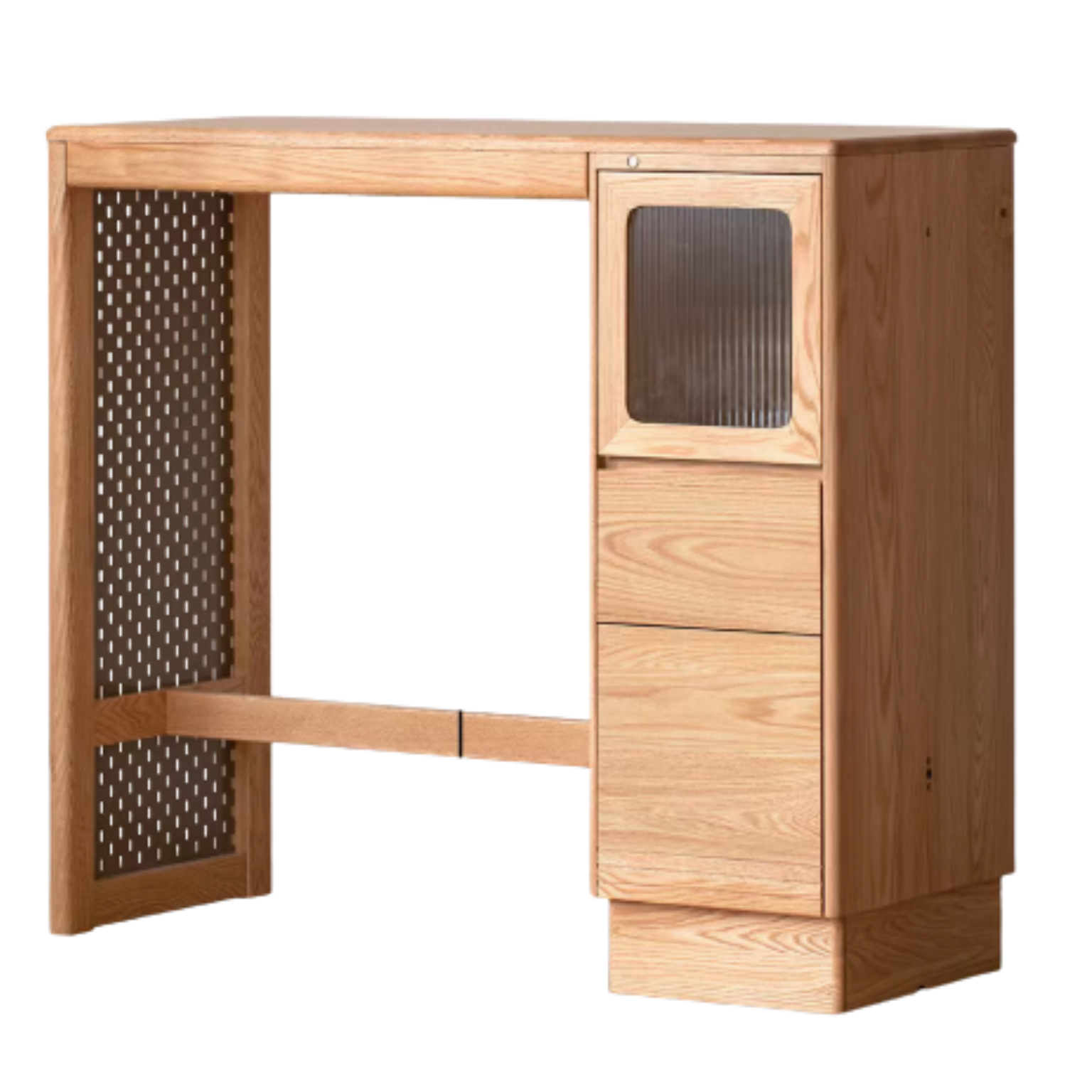 Oak Solid Wood Bar Cabinet Partition Cabinet High Foot Table