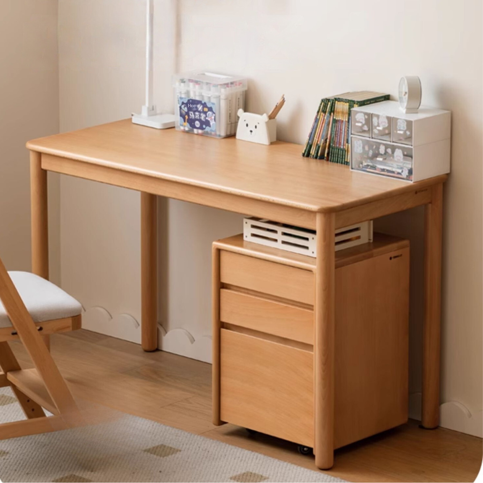 Beech, Oak Solid Wood Children's Writing Desk