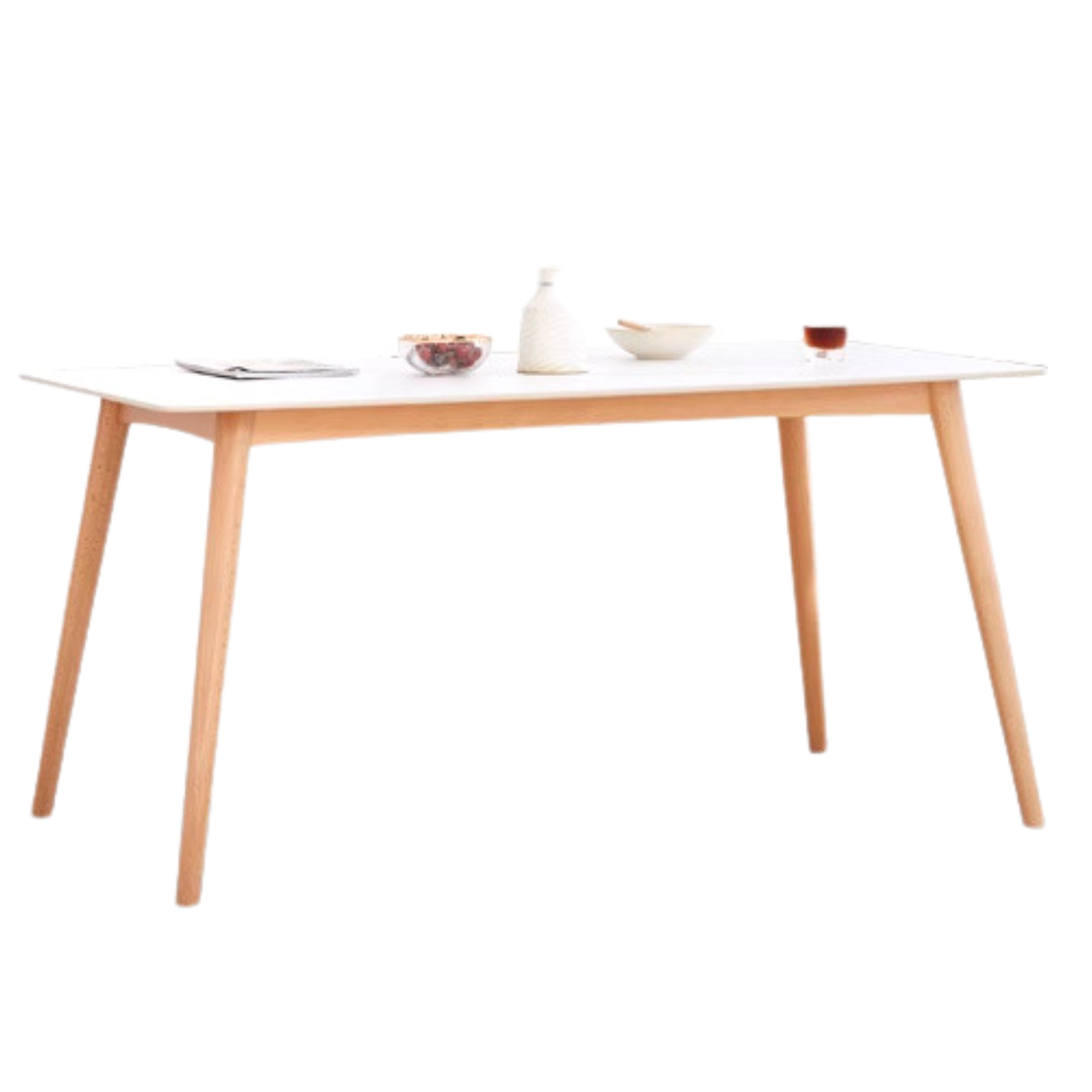 Beech solid wood dining table,