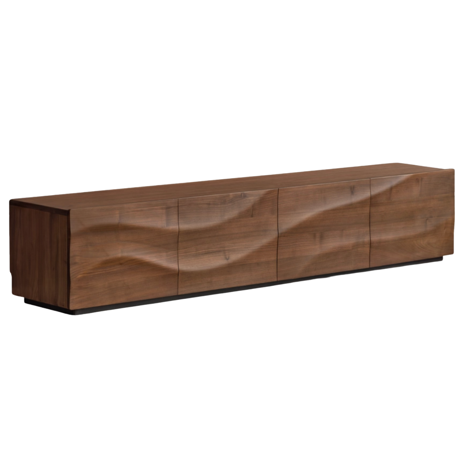 Black Walnut, Sandal Solid Wood Italian Light Luxury Style TV Stand.