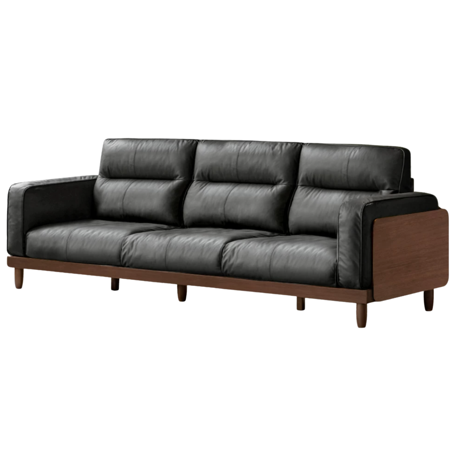 Sandalwood, Rosewood, Ash Solid Wood Genuine Leather, fabric High-Back Sofa