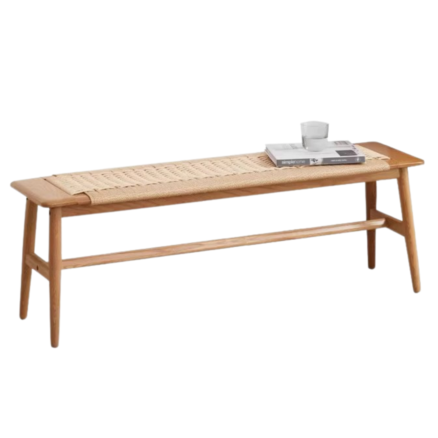 Oak solid wood Corded Bench: