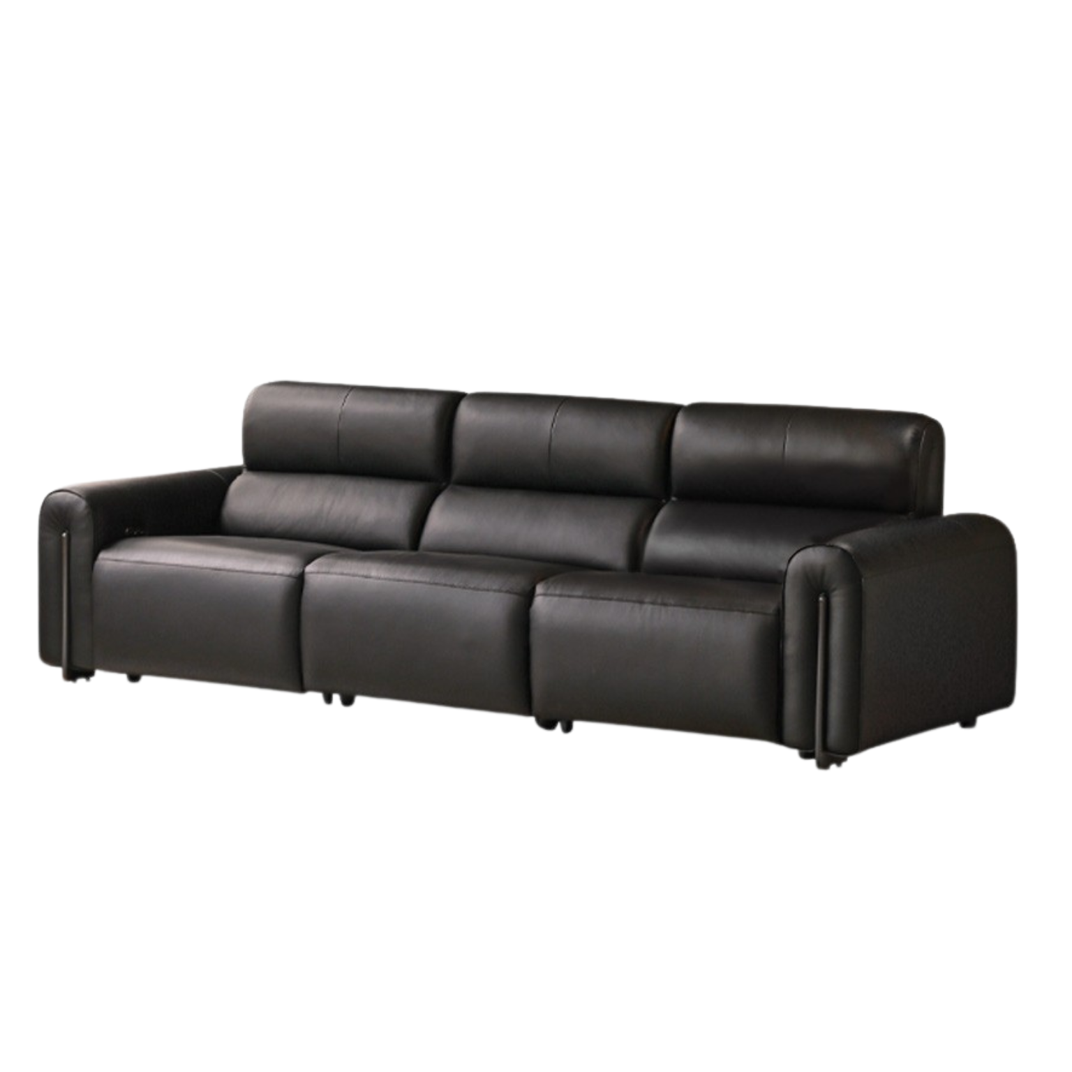 Leather Electric Italian Zero Wall Black Leather Sofa