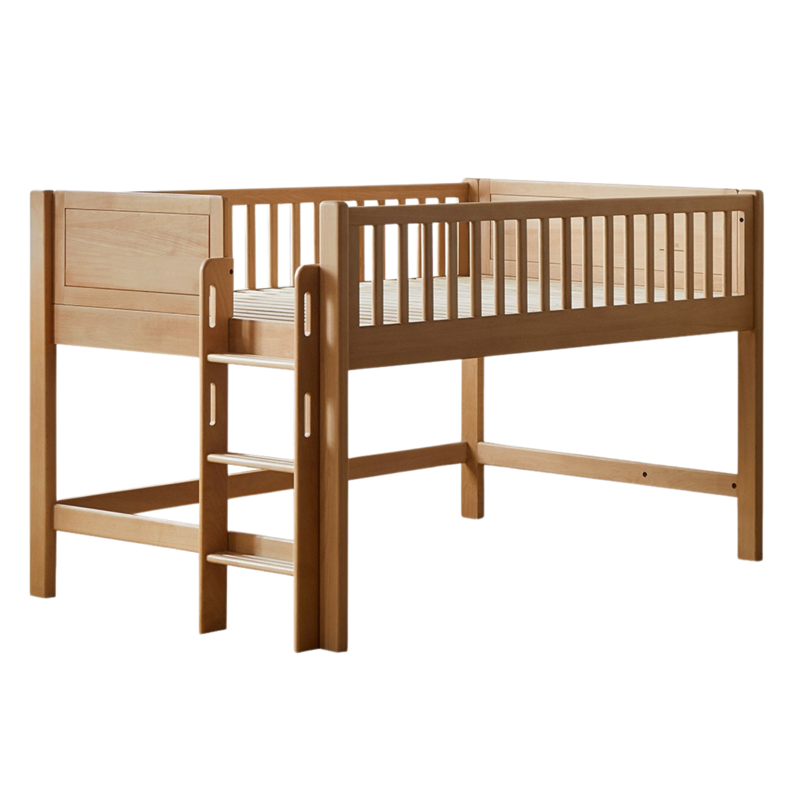 Beech Solid Wood Mother and Child Trolley Bunk Bed