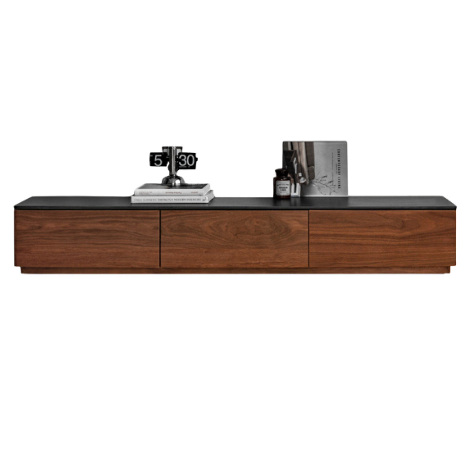 Black Walnut solid wood TV stand rock slab: