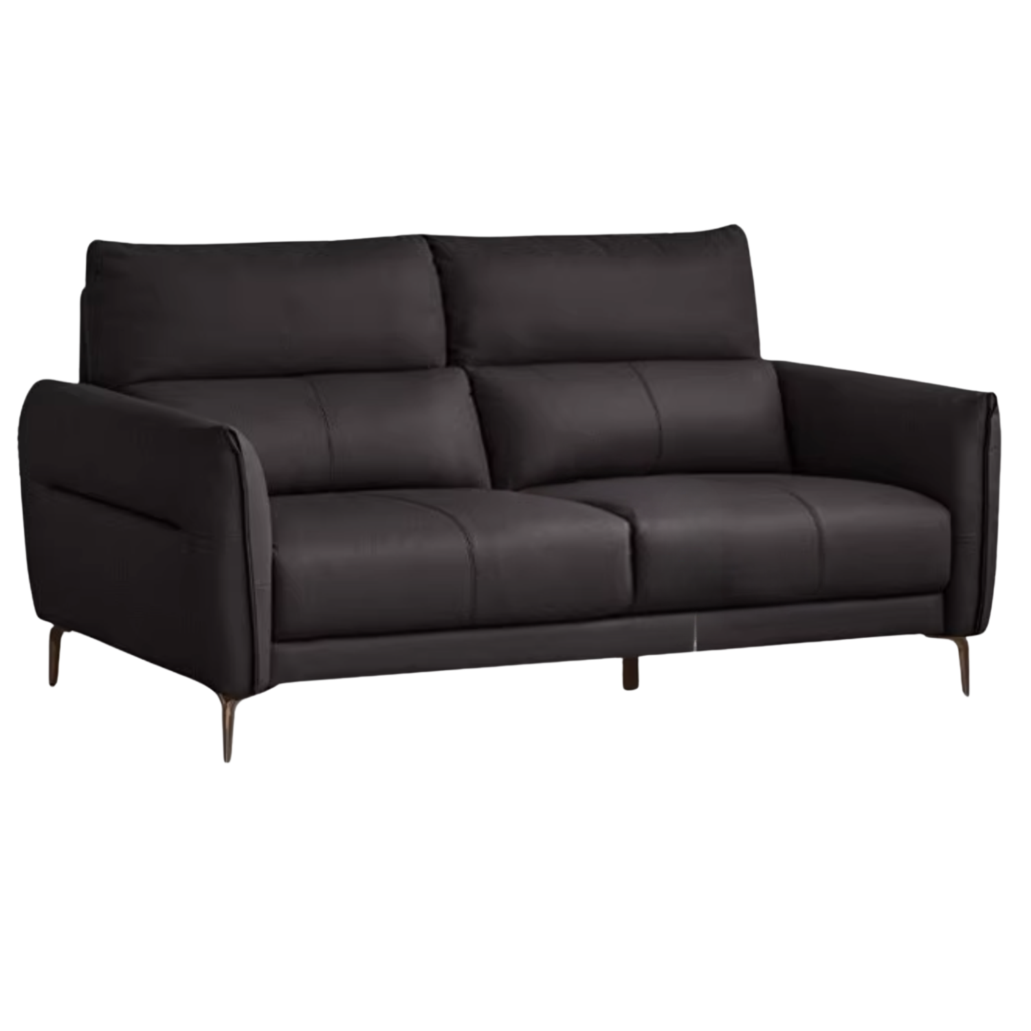 Genuine Leather High-Back Modern Sofa