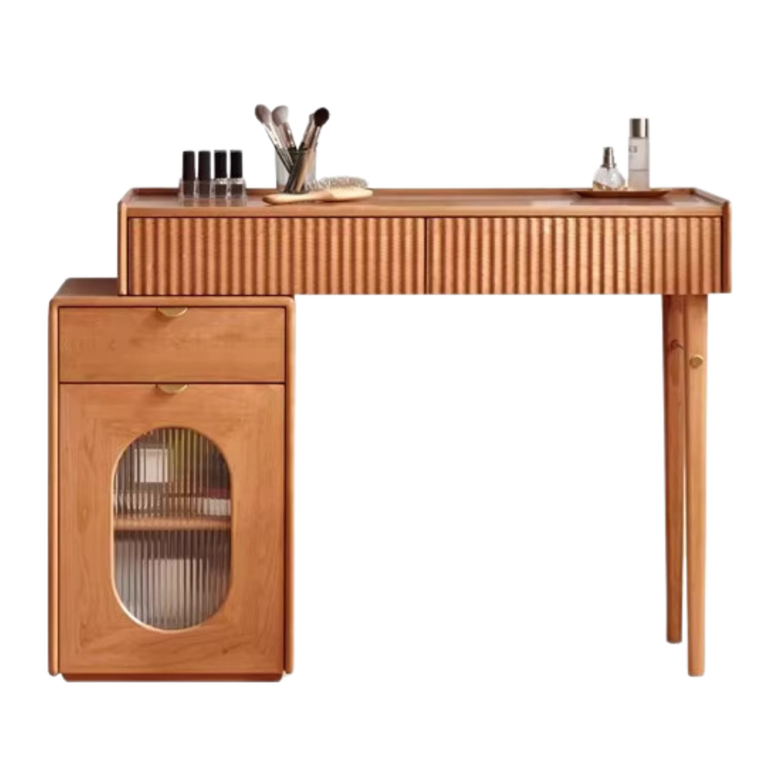 Cherry Wood Dressing Table, Storage Cabinet: